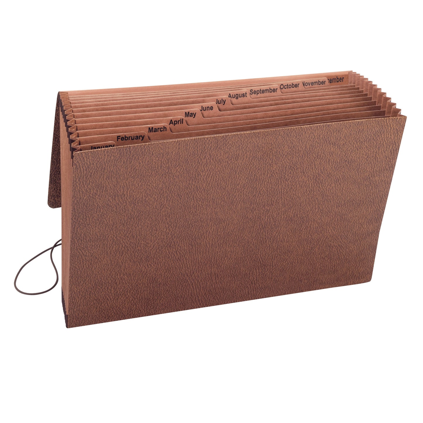 TUFF® Expanding Files with Flap and Elastic Cord, 12 Pocket, 11 Divider, Brown Color, Legal Size, Set of 1, 086486703901