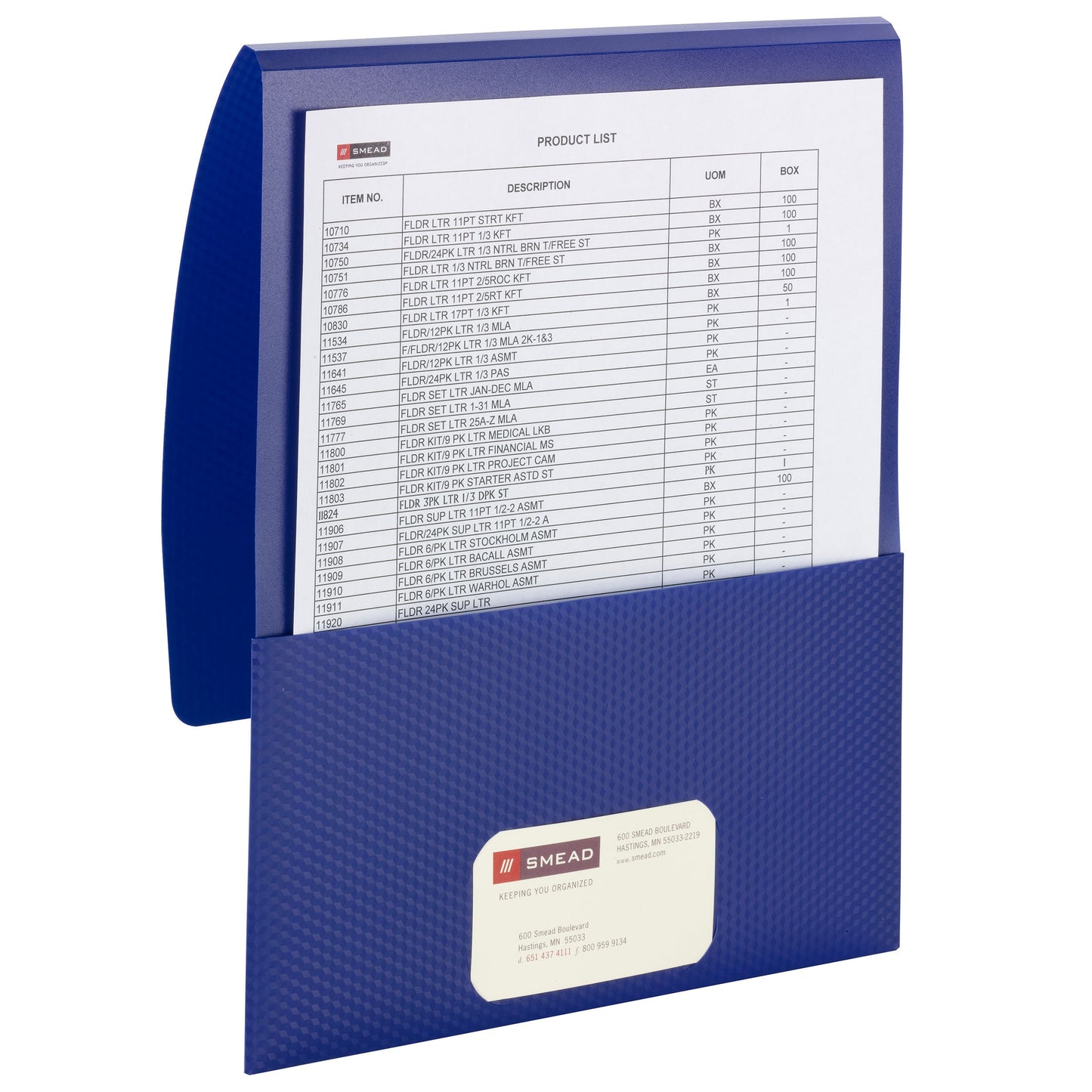 Organized Up® Poly Stackit® Folders, 1 Pocket, Dark Blue Color, Letter Size, Set of 5, 086486878067