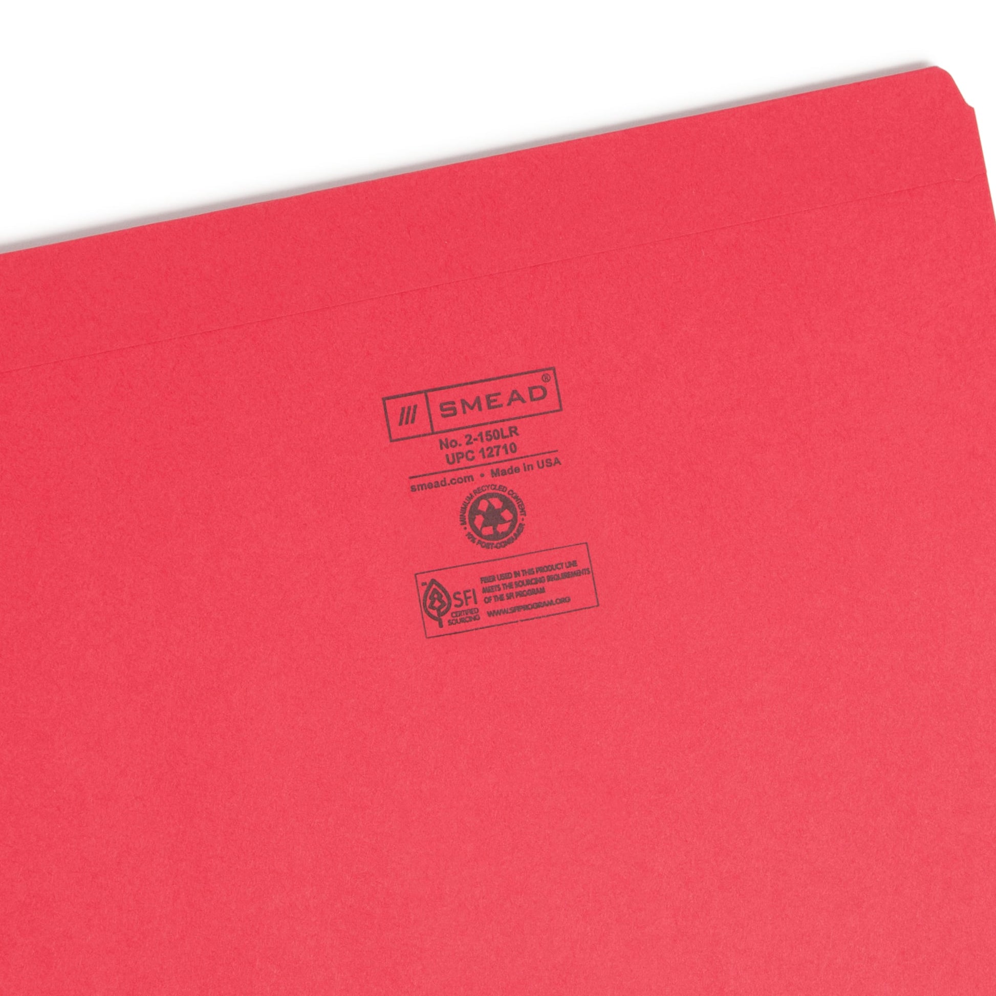 Reinforced Tab File Folders, Straight-Cut Tab, Red Color, Letter Size, Set of 100, 086486127103