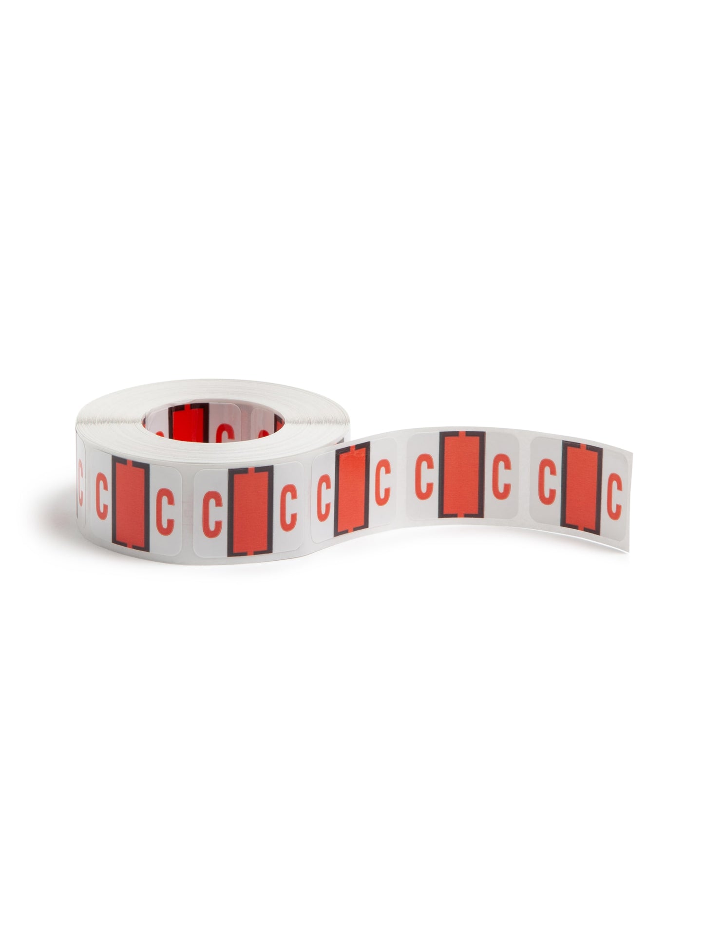 BCCR Bar Style Color-Coded Alphabetic Labels, A-Z Rolls, Dark Orange Color, 1-1/4" X 1" Size,