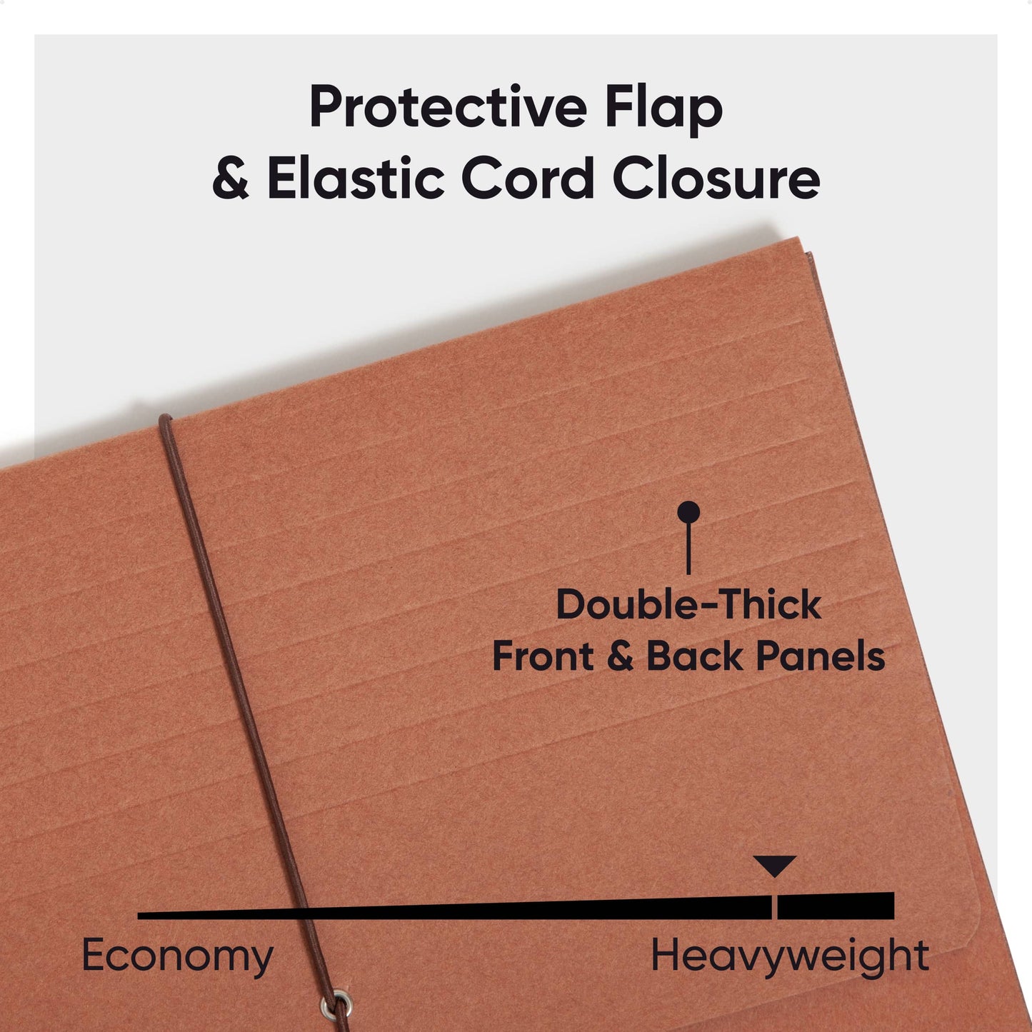 Tear-Resistant Redrope Expanding Wallets with Elastic Cord, 5-1/4 Inch Expansion, Redrope Color, Letter Size, Set of 10, 30086486711099