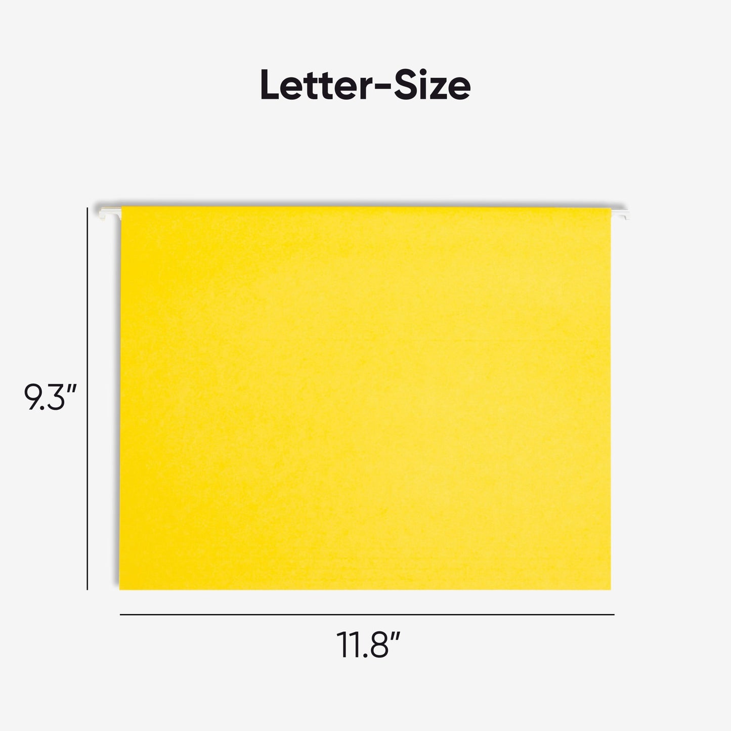 Standard Hanging File Folders with 1/5-Cut Tabs, Yellow Color, Letter Size, Set of 25, 086486640695