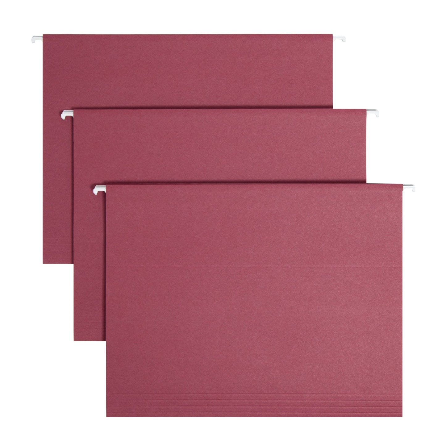 Standard Hanging File Folders with 1/5-Cut Tabs, Maroon Color, Letter Size, Set of 25, 086486640732