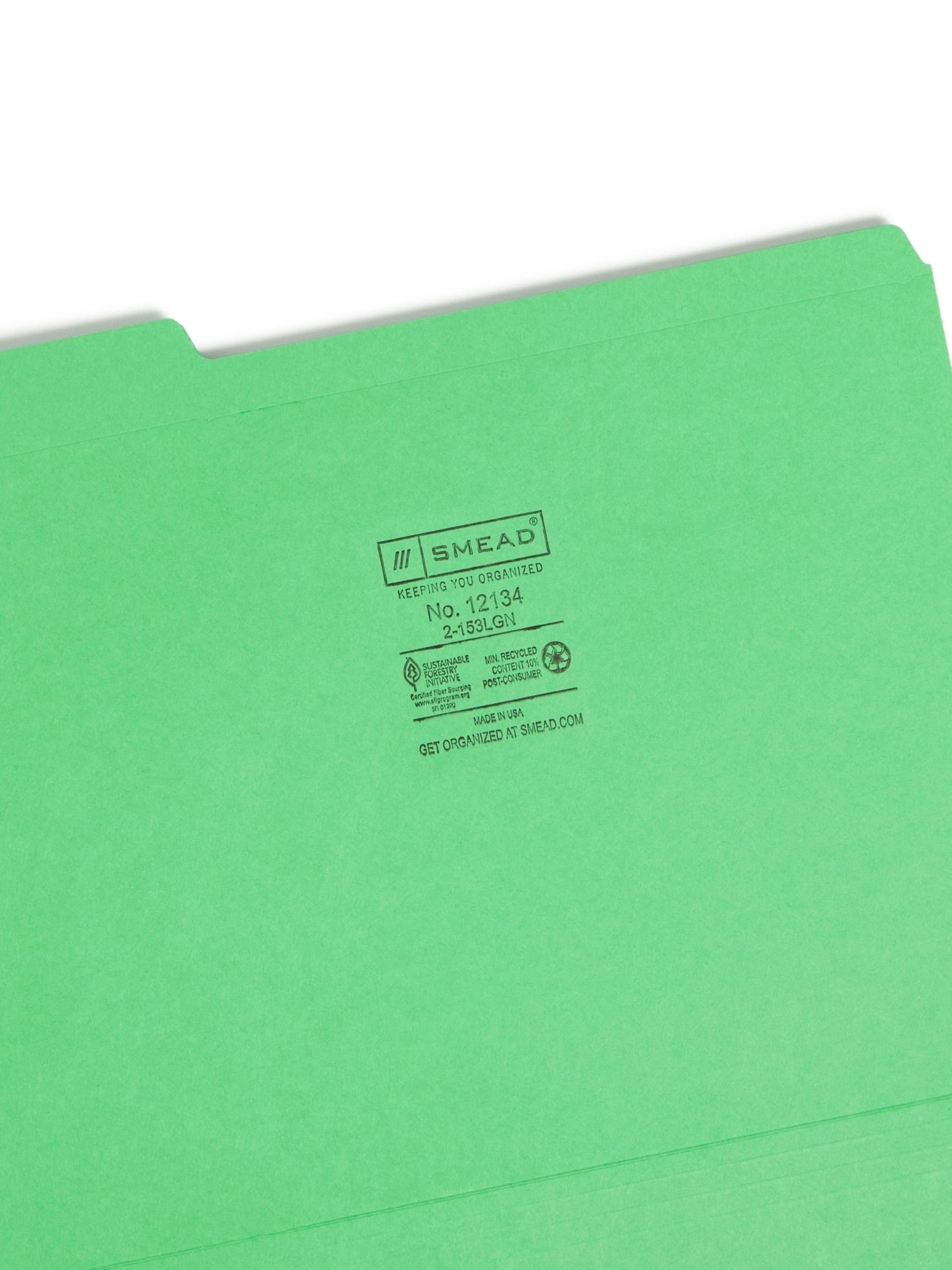 Reinforced Tab File Folders, 1/3-Cut Tab, Green Color, Letter Size, Set of 100, 086486121347