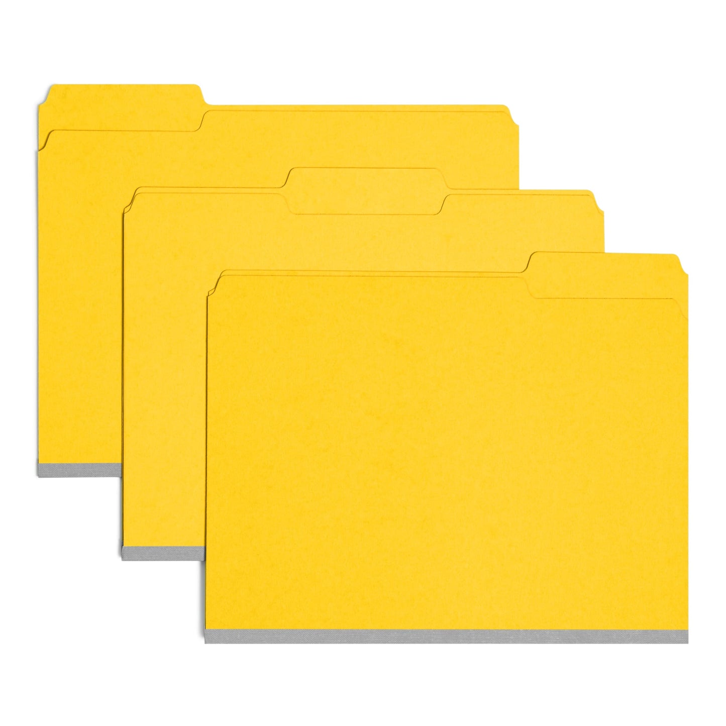 Pressboard File Folder, 1 inch Expansion, 1/3-Cut Tab, Yellow Color, Letter Size, Set of 25, 086486215626