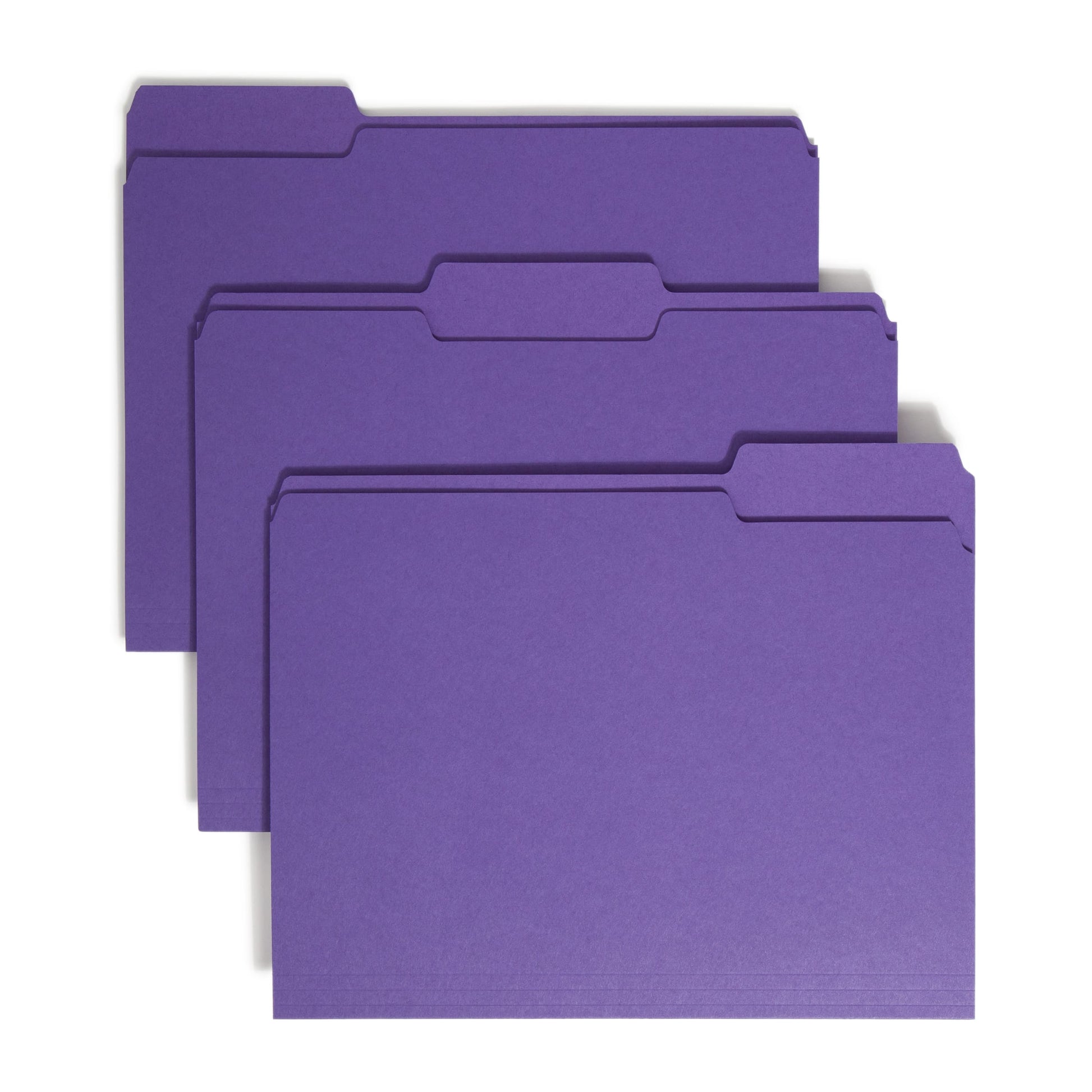 Standard File Folders, 1/3-Cut Tab, Purple Color, Letter Size, Set of 100, 086486130431