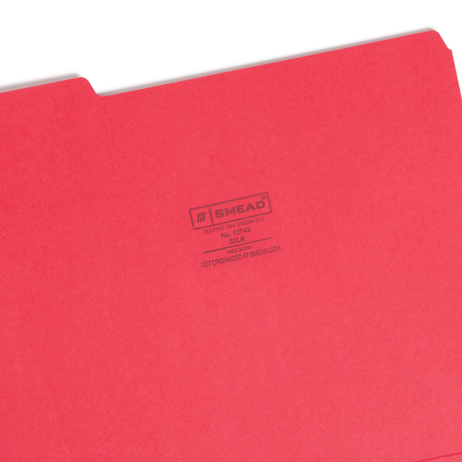 Standard File Folders, 1/3-Cut Tab, Red Color, Letter Size, Set of 100, 086486127431