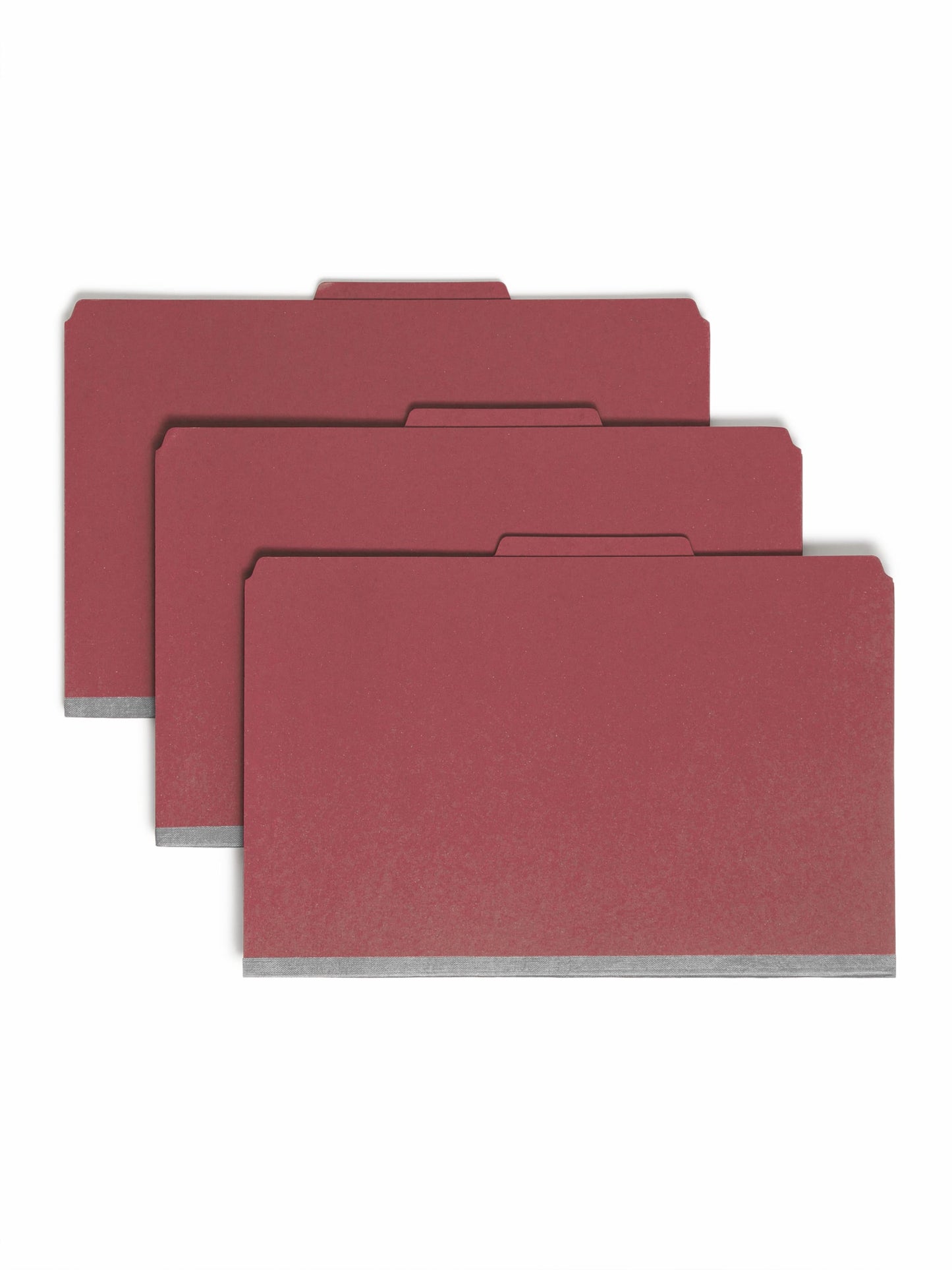 SafeSHIELD® Pressboard Classification File Folders, 1 Divider, 2 inch Expansion, Bright Red Color, Legal Size,