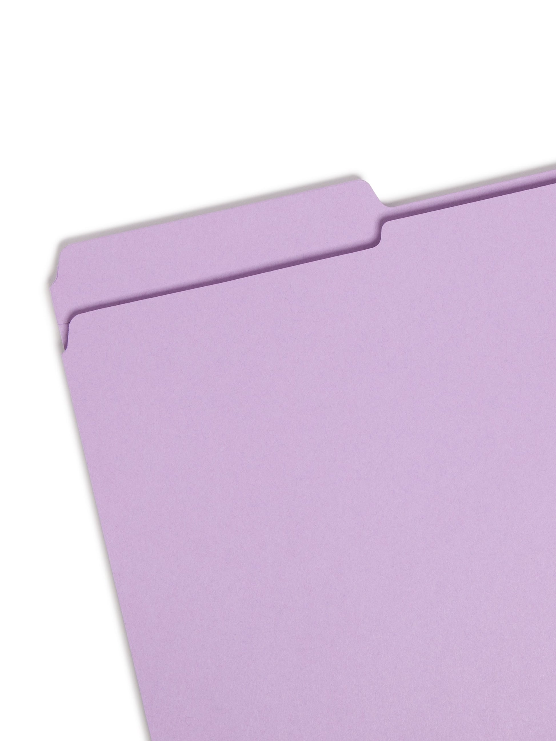 Reinforced Tab File Folders, 1/3-Cut Tab, Lavender Color, Legal Size, Set of 100, 086486174343