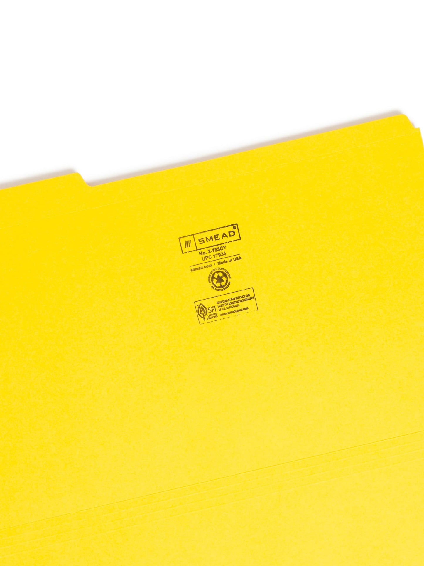 Reinforced Tab File Folders, 1/3-Cut Tab, Yellow Color, Legal Size, Set of 100, 086486179348