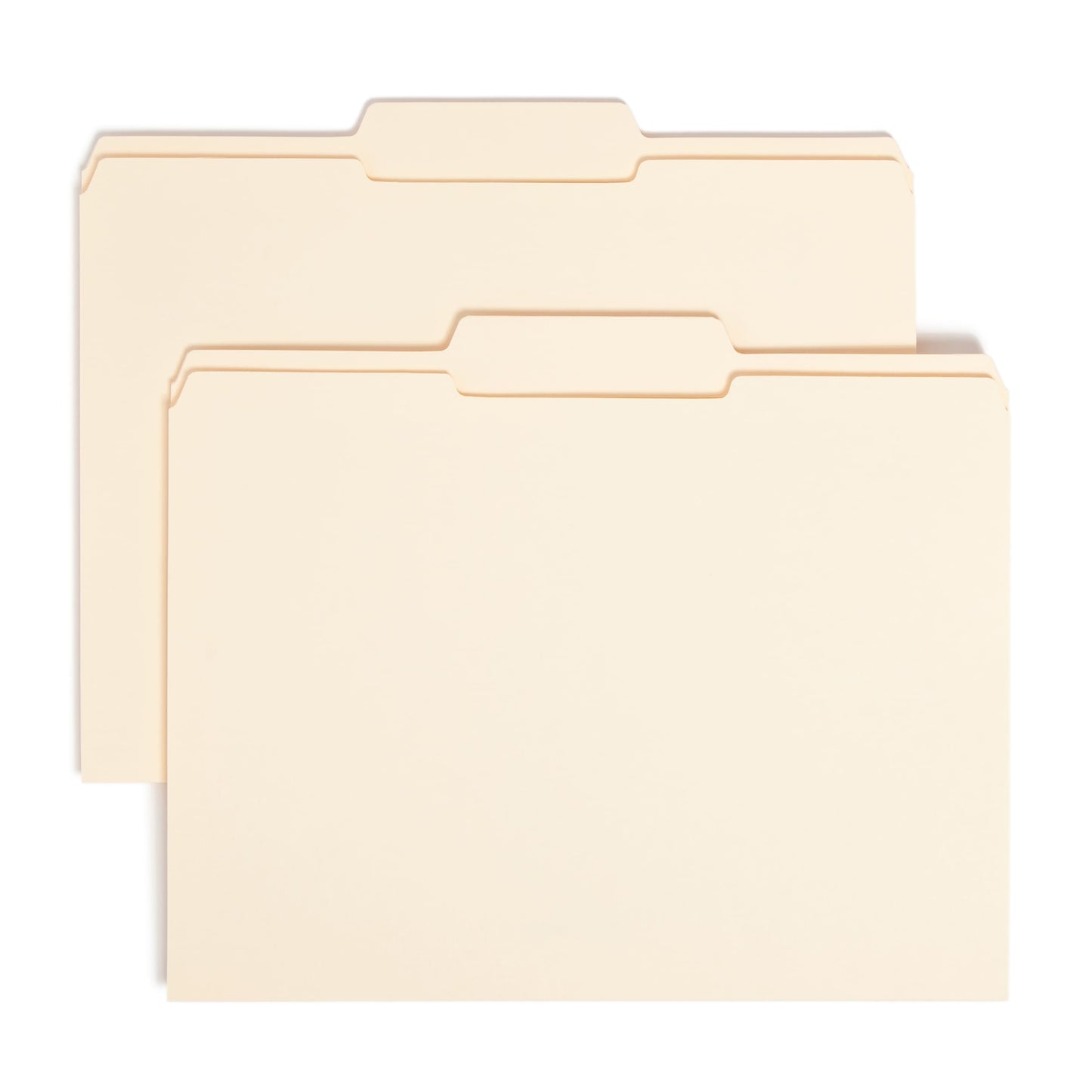 Reinforced Tab File Folders, 1/3-Cut Center Tab, Manila Color, Letter Size, Set of 100, 086486103367