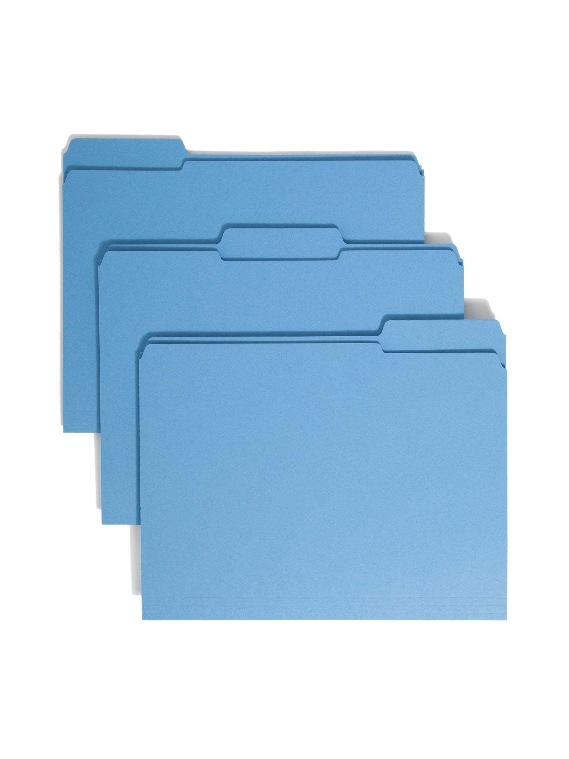 Reinforced Tab File Folders, 1/3-Cut Tab, Blue Color, Letter Size, Set of 100, 086486120340