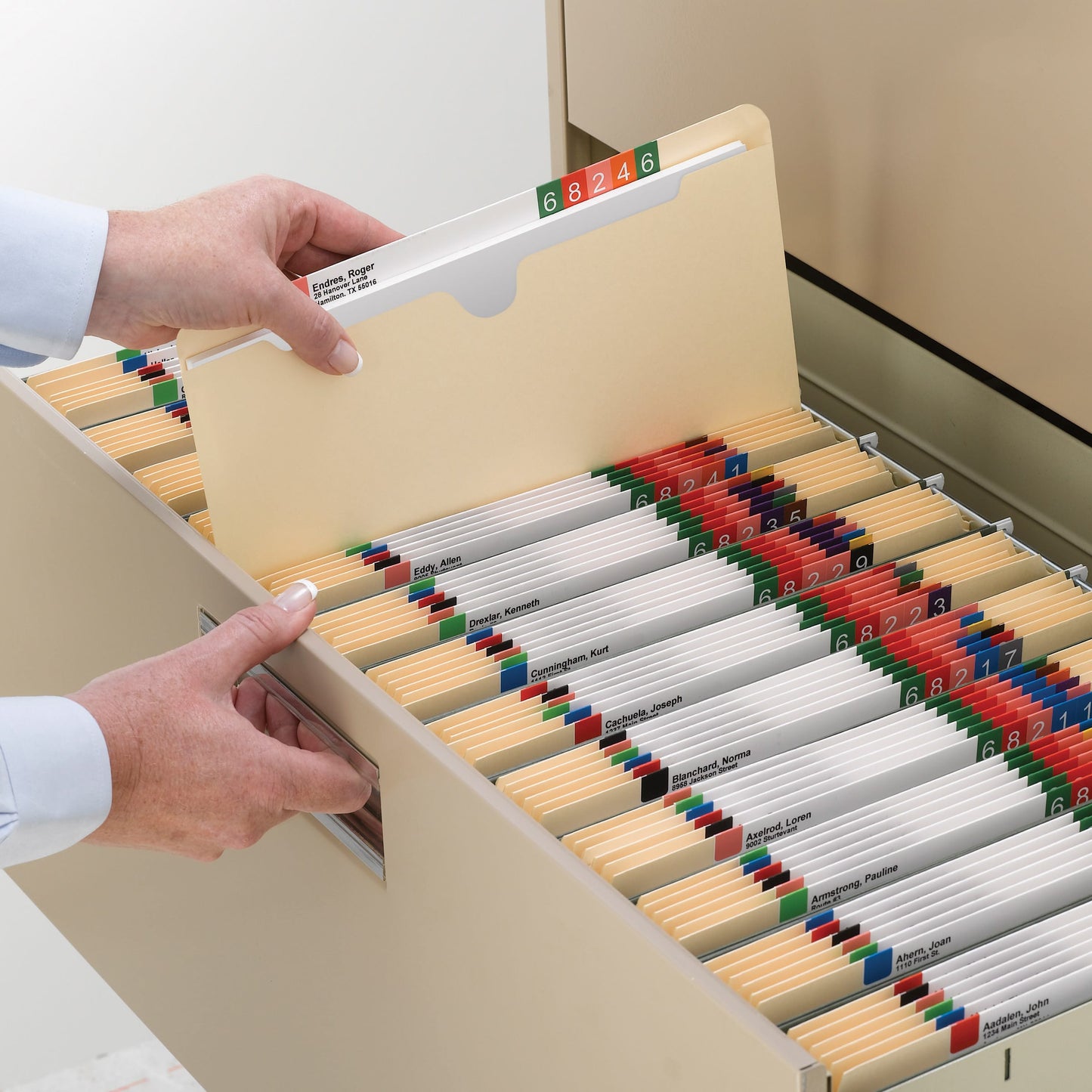 File Jackets, 2 inch Expansion, Straight-Cut Tab, Manila Color, Letter Size, Set of 50, 30086486755604