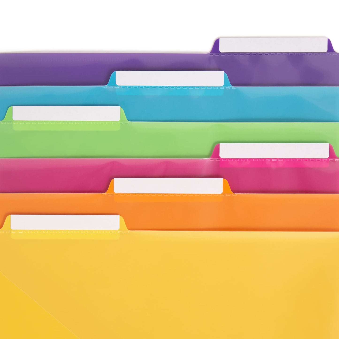 Three-Ring Binder Poly Index Dividers, 6 Dividers Each, 1/3-Cut Tabs, Assorted Colors Color, Letter Size, Set of 30, 30086486894211