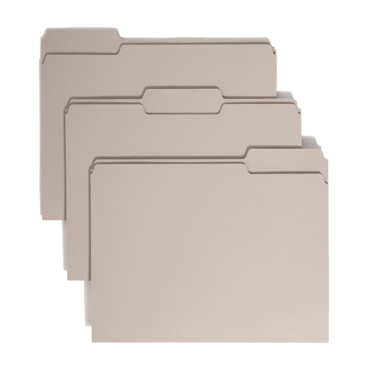 Standard File Folders, 1/3-Cut Tab, Gray Color, Letter Size, Set of 100, 086486123433