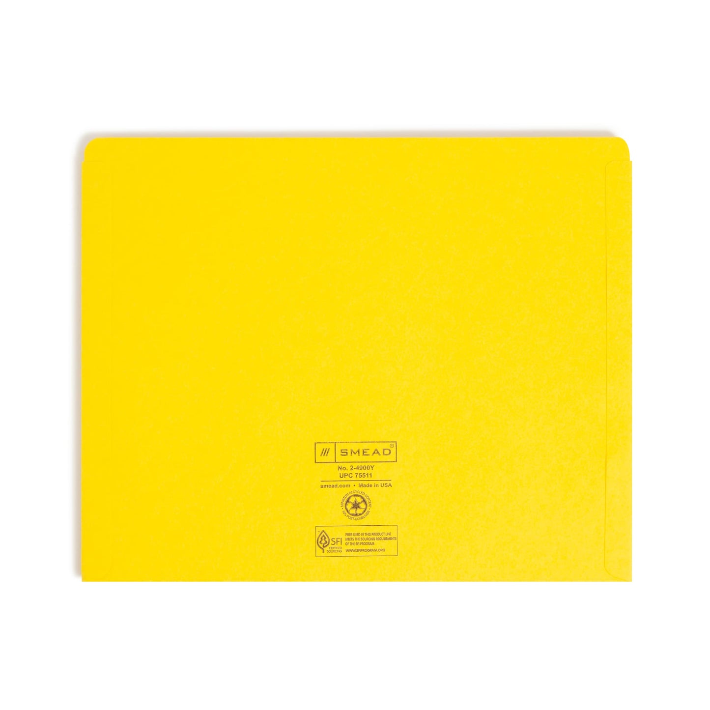 Colored File Jackets, Reinforced Straight-Cut Tab, No Expansion, Yellow Color, Letter Size, Set of 100, 30086486755116