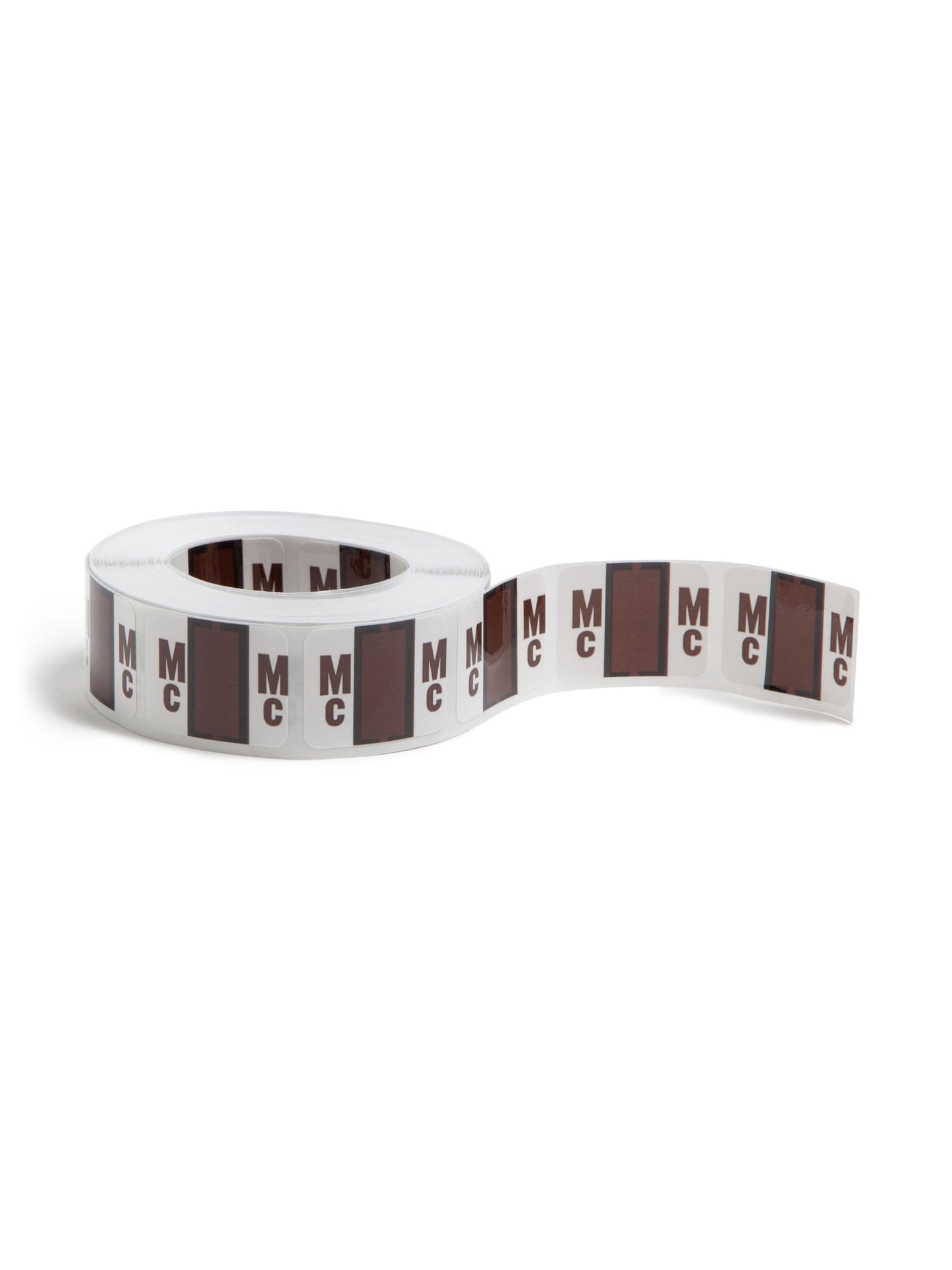 BCCR Bar Style Color-Coded Alphabetic Labels, A-Z Rolls, Brown Color, 1-1/4" X 1" Size,