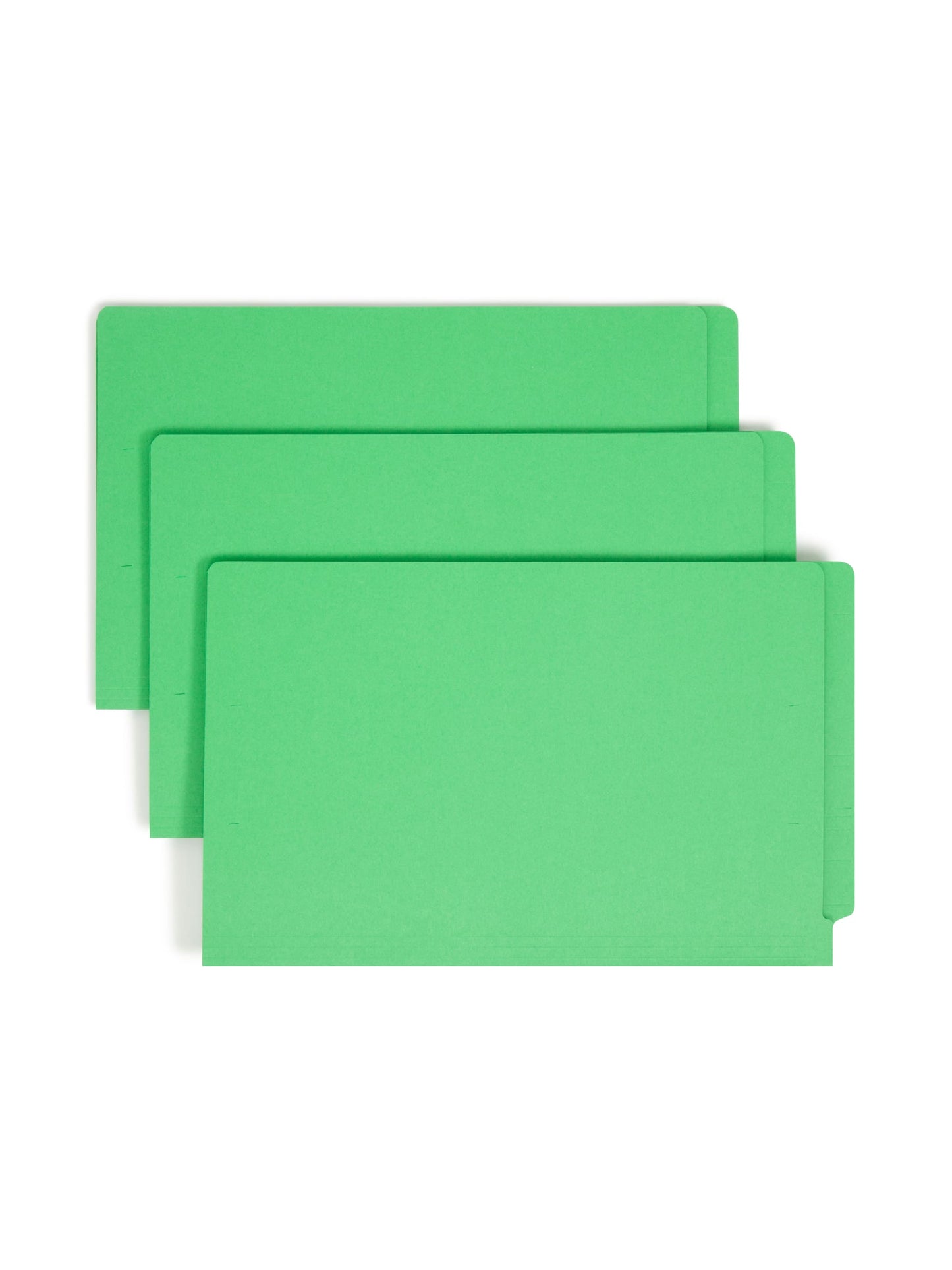 Shelf-Master® Reinforced End Tab Fastener File Folders, Straight-Cut Tab, Green Color, Legal Size, Set of 50, 086486281409
