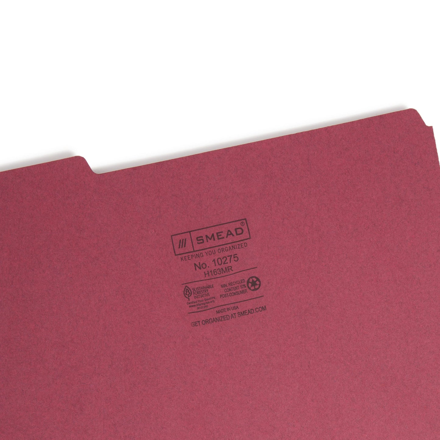 Interior File Folders, Maroon Color, Letter Size, Set of 100, 086486102759