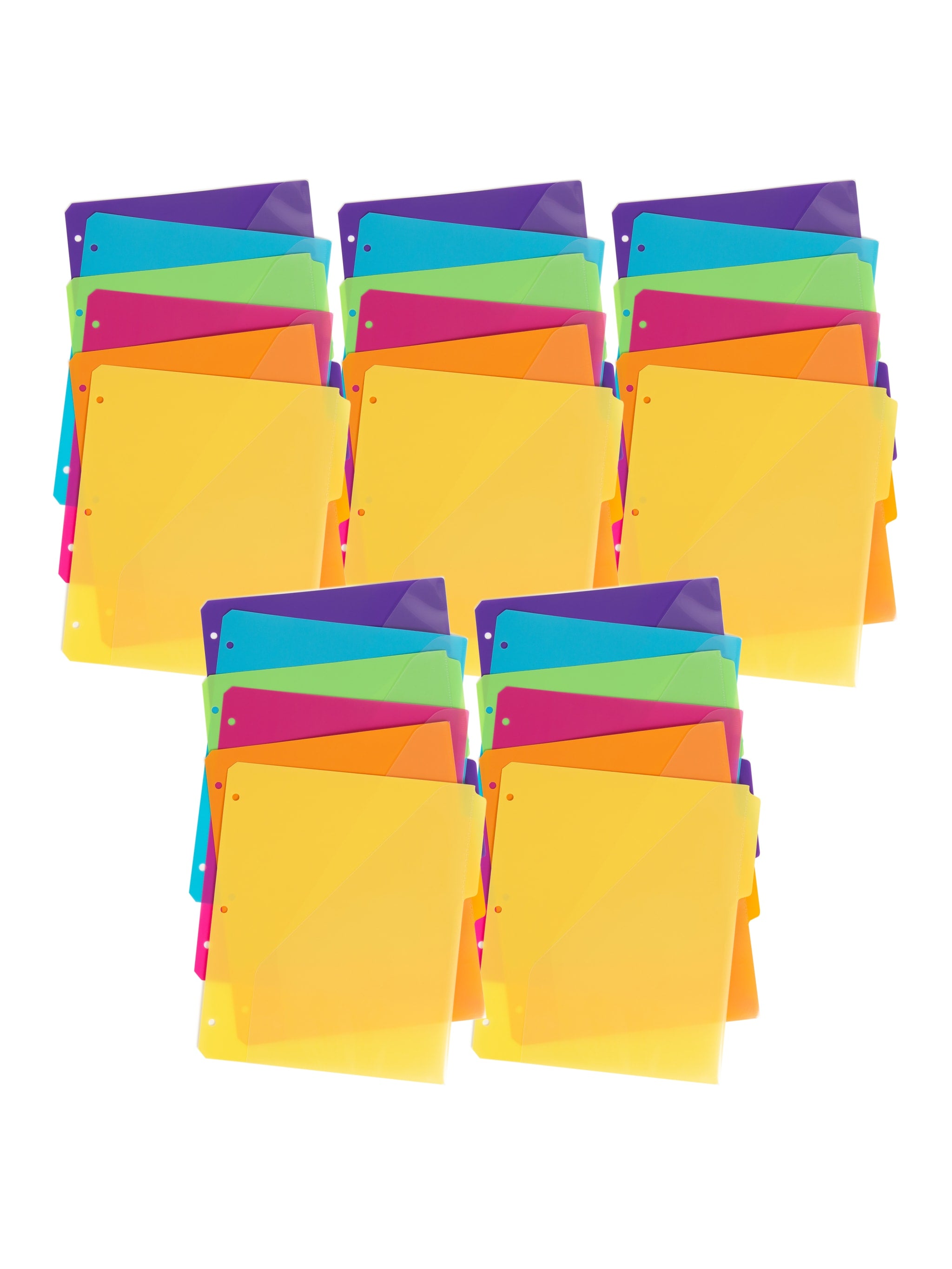 Smead ThreeRing Binder Poly Index Dividers, 6 Dividers Each, 1/3Cut Tabs