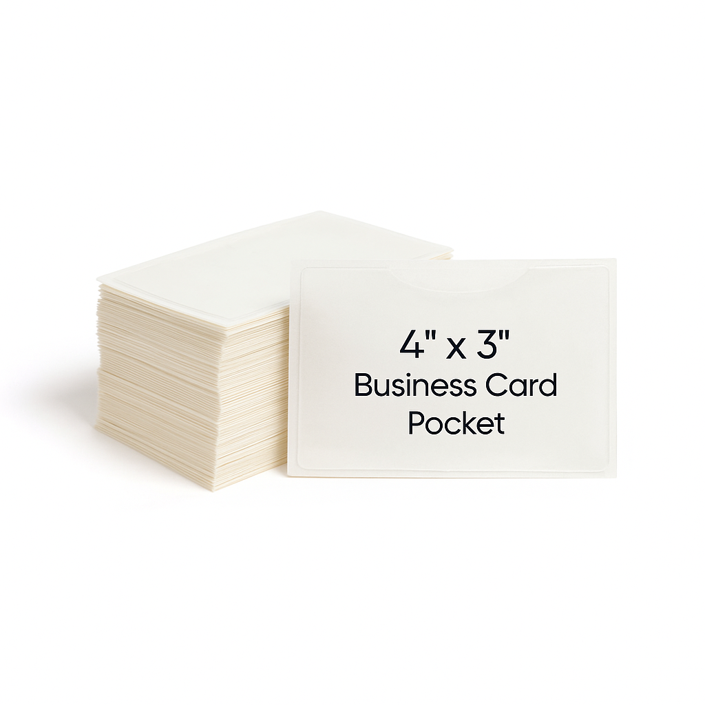 Self-Adhesive Poly Pockets, Clear Color, 4" X 3" Size, Set of 100, 086486681230
