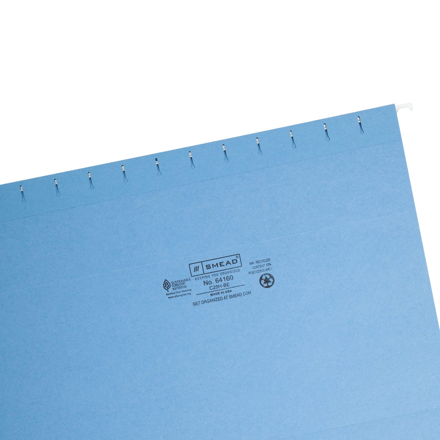 Standard Hanging File Folders with 1/5-Cut Tabs, Blue Color, Legal Size, Set of 25, 086486641609