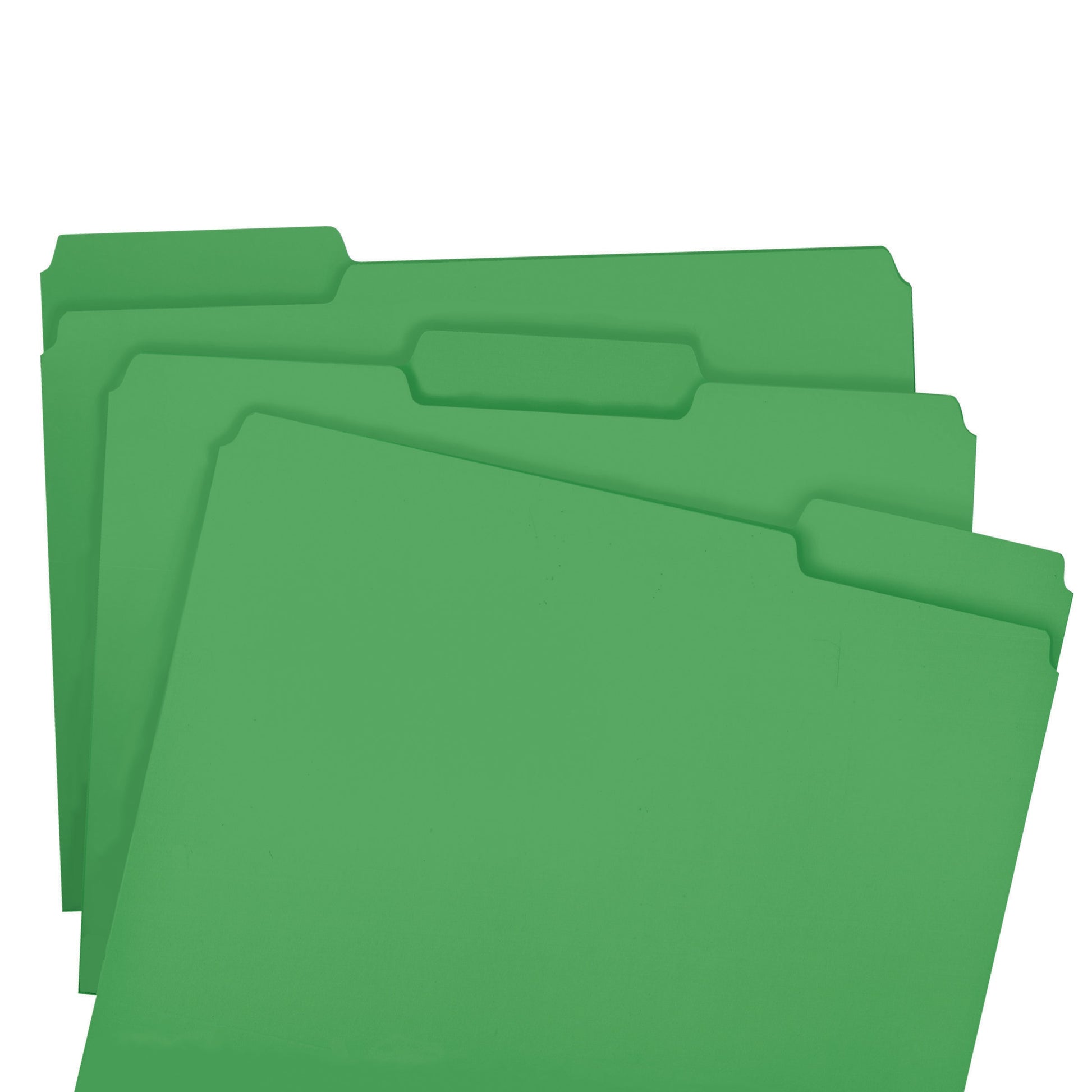 Standard File Folders, 1/3-Cut Tab, Green Color, Letter Size, Set of 100, 086486121439