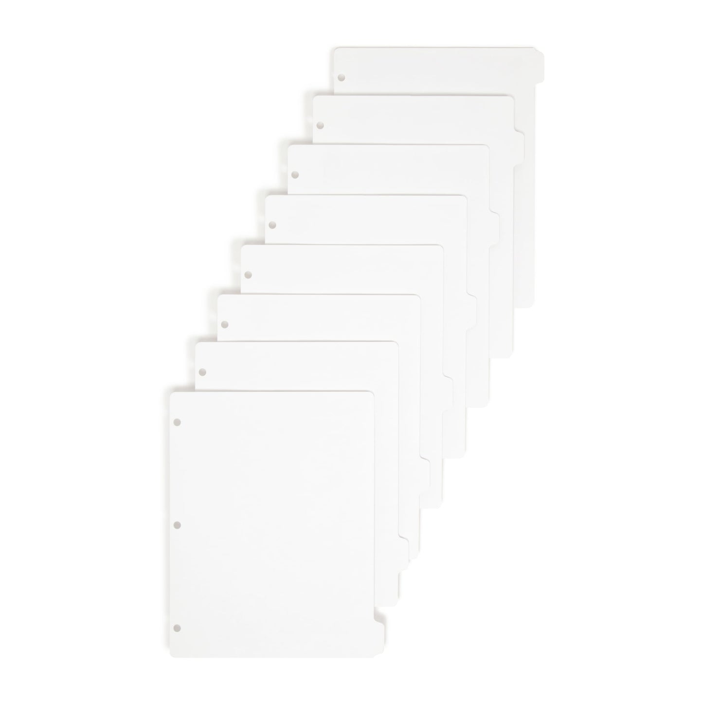 Three-Ring Binder Index Dividers, 8 Sets of 5 Dividers Each, 1/8-Cut Tabs, White Color, Letter Size, Set of 1, 30086486894181
