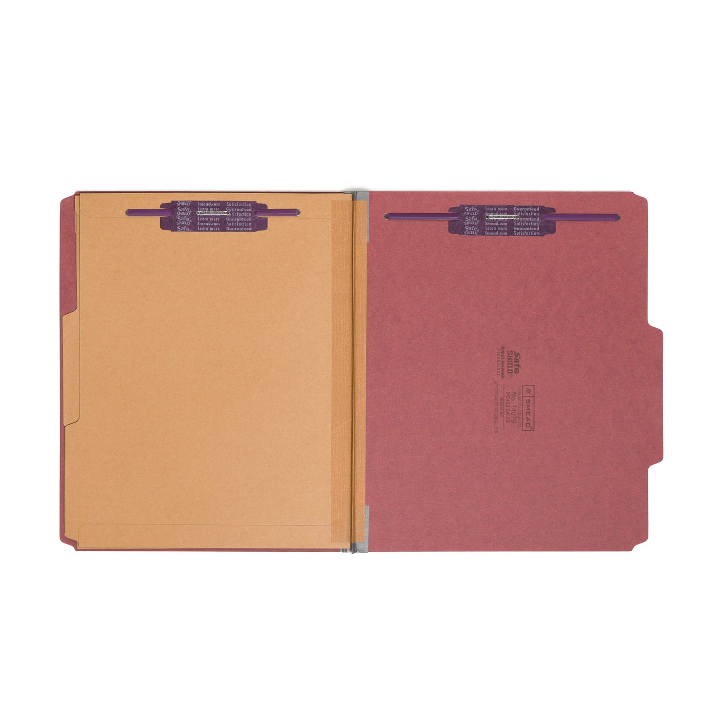 SafeSHIELD® Pressboard Classification File Folders with Pocket Dividers, Red Color, Letter Size, Set of 10, 30086486140790