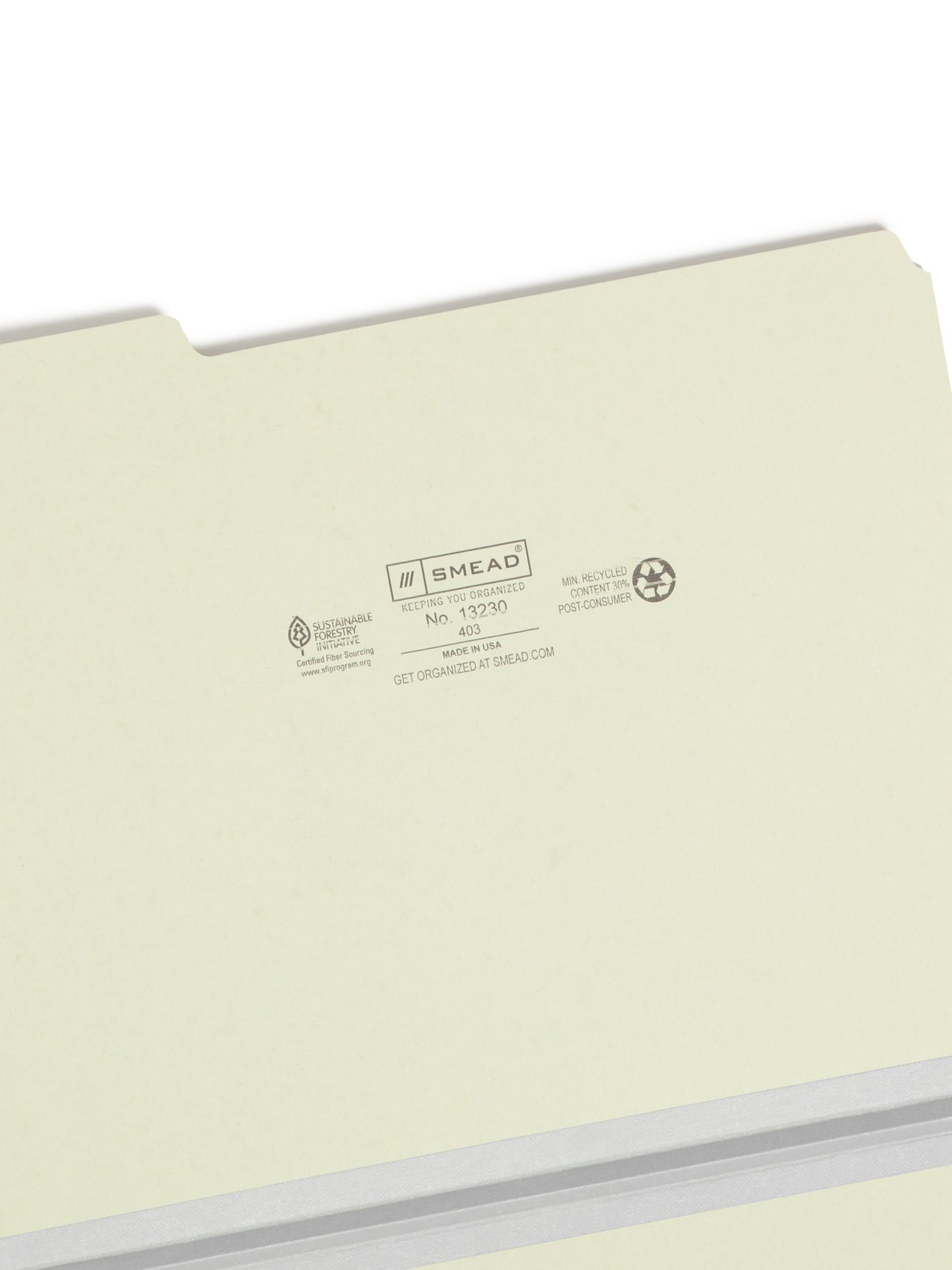 Pressboard File Folder, 1 inch Expansion, 1/3-Cut Tab, Gray/Green Color, Letter Size, Set of 25, 086486132305
