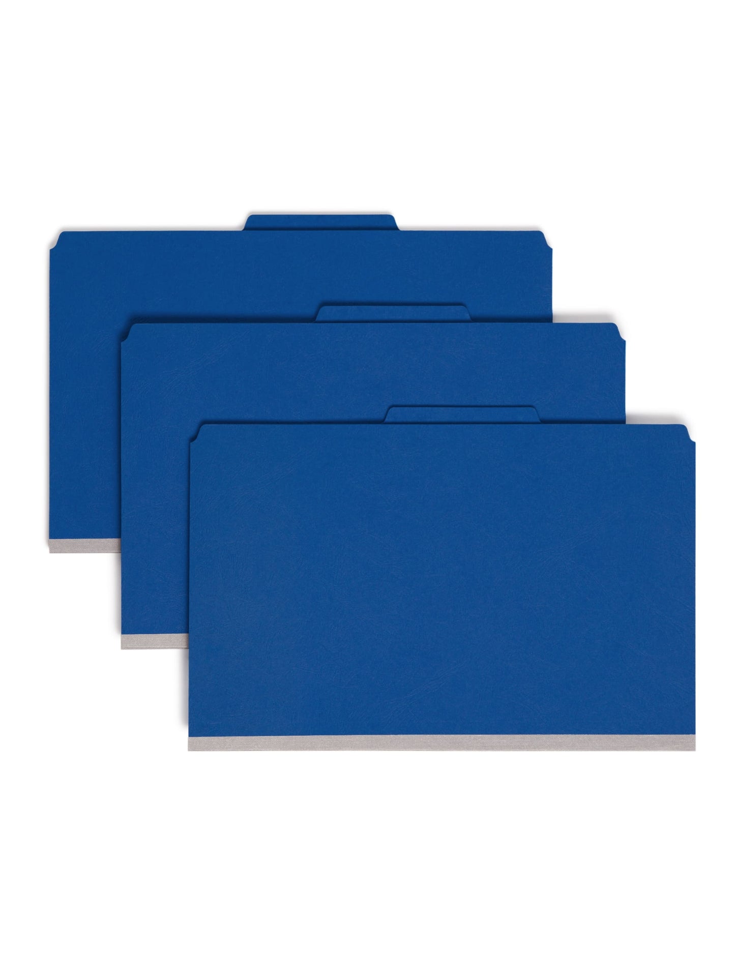 SafeSHIELD® Premium Pressboard Classification File Folders, 2 Dividers, 2 inch Expansion, 2/5-Cut Tab, Dark Blue Color, Legal Size, Set of 10, 30086486192003