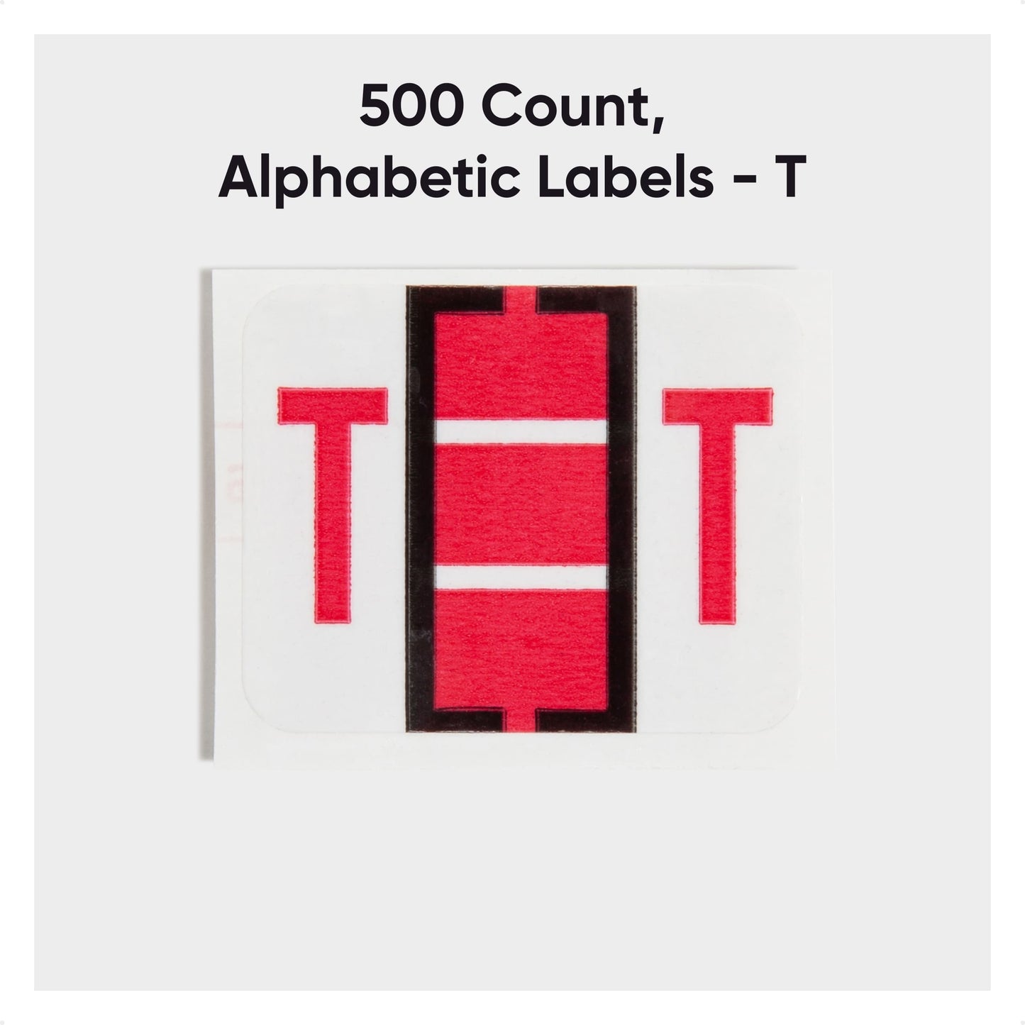 BCCR Bar Style Color-Coded Alphabetic Labels, A-Z Rolls, Red Color, 1-1/4" X 1" Size, Set of 50, 086486670906