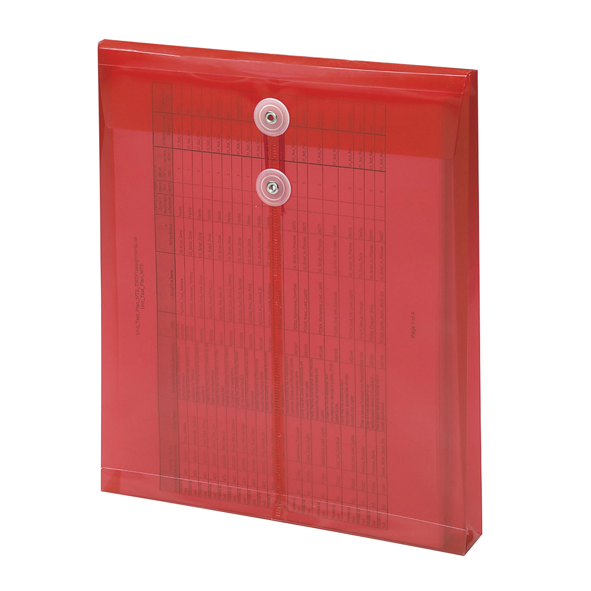 Top Load Poly Envelopes with String Tie Closure, 1-1/4 Inch Expansion, Red Color, Letter Size, Set of 5, 086486895477