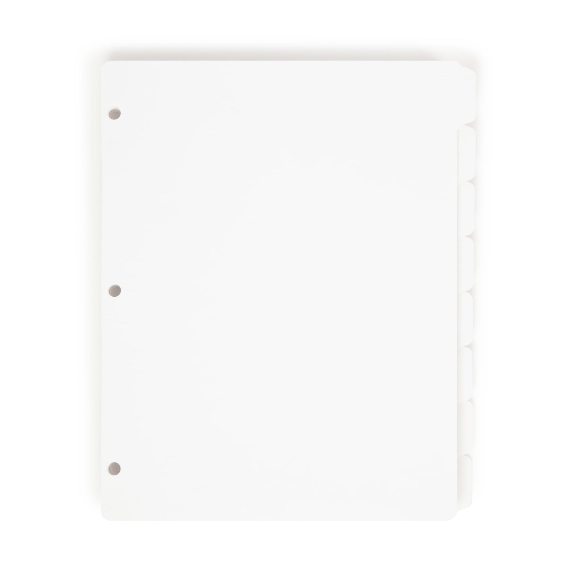 Three-Ring Binder Index Dividers, 8 Sets of 5 Dividers Each, 1/8-Cut Tabs, White Color, Letter Size, Set of 1, 30086486894181