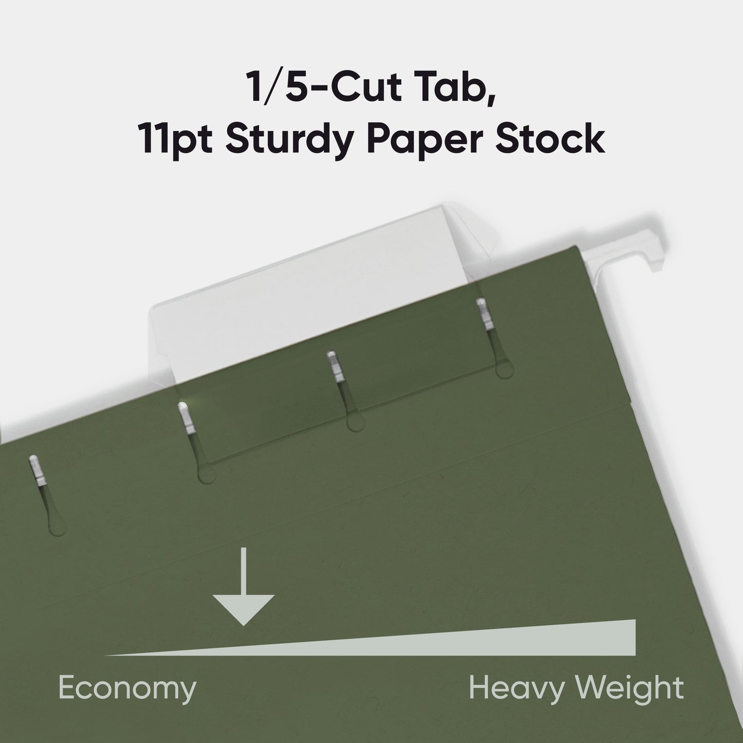 Standard Hanging File Folders with 1/5-Cut Tabs, Standard Green Color, Legal Size, Set of 25, 086486641555