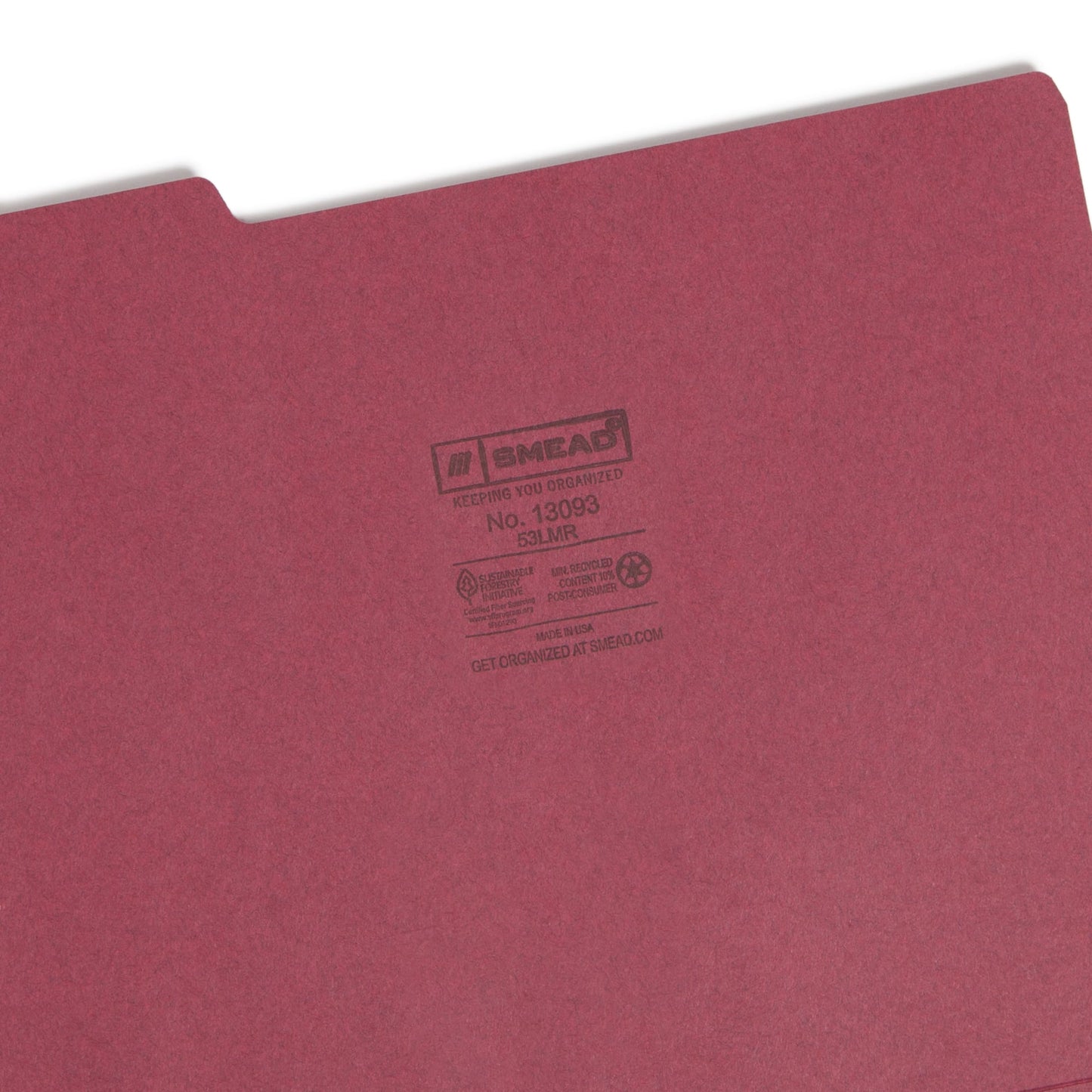 Standard File Folders, 1/3-Cut Tab, Maroon Color, Letter Size, Set of 100, 086486130936