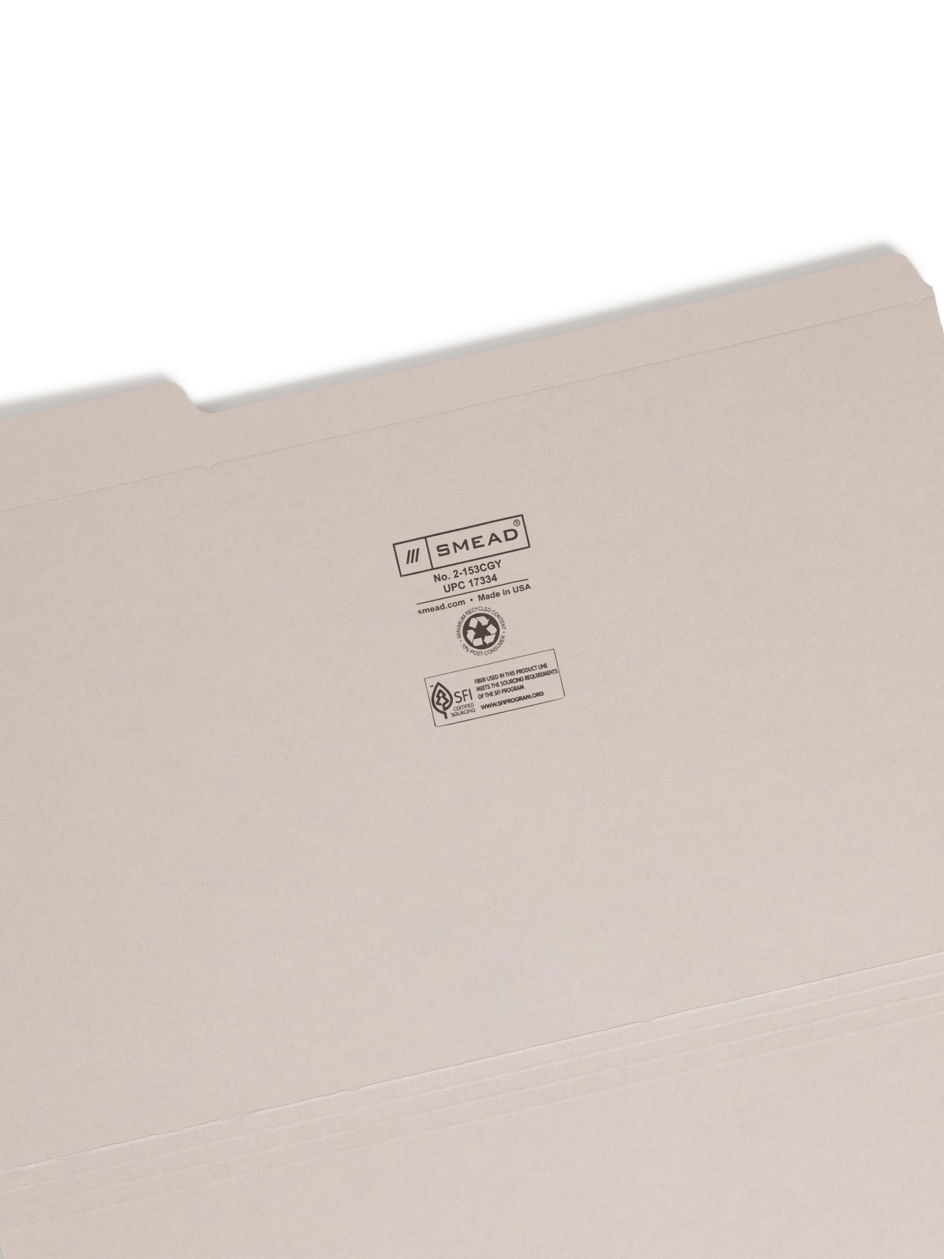 Reinforced Tab File Folders, 1/3-Cut Tab, Gray Color, Legal Size, Set of 100, 086486173346