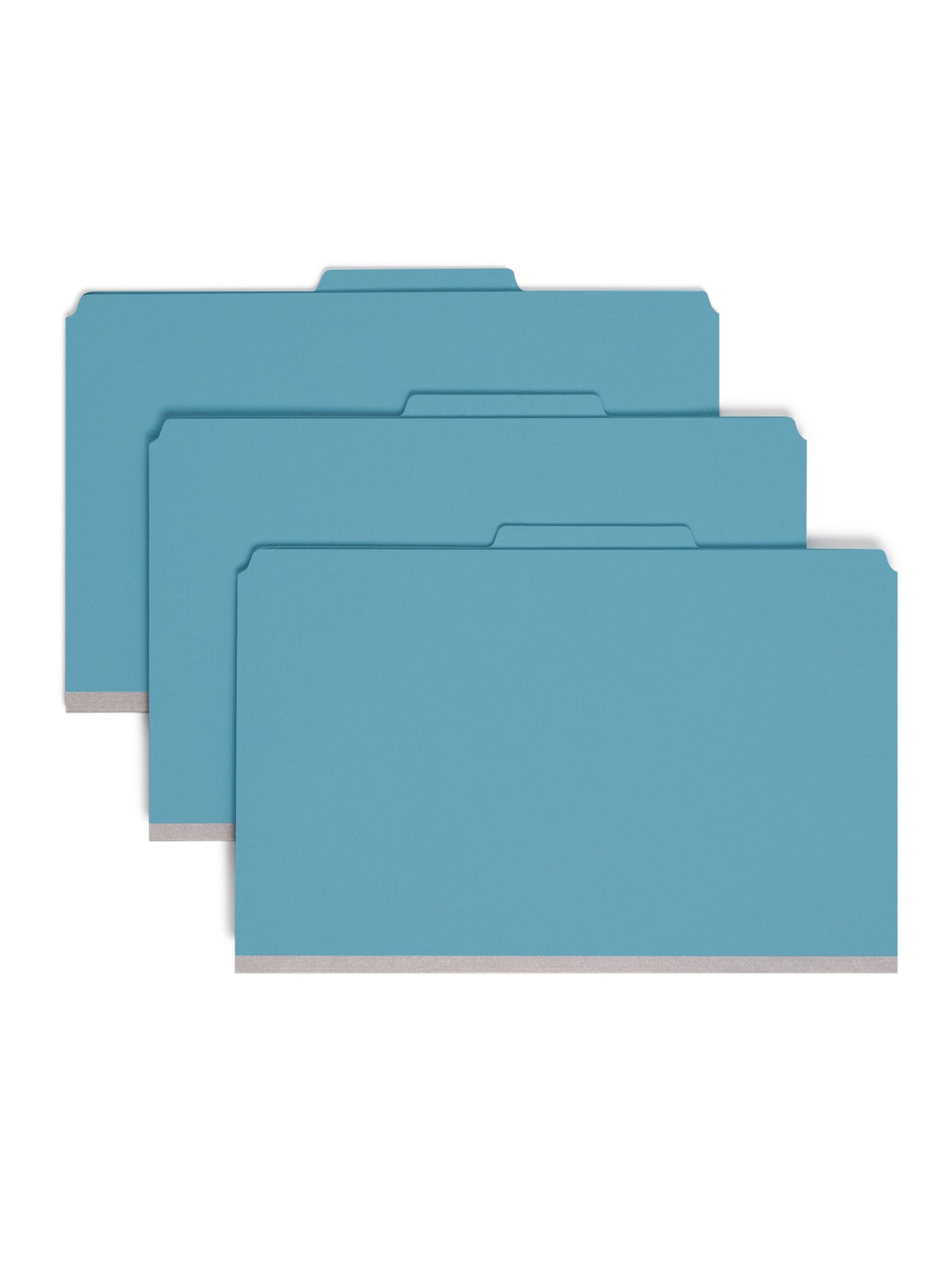 SafeSHIELD® Premium Pressboard Classification File Folders, 2 Dividers, 2 inch Expansion, 2/5-Cut Tab, Blue Color, Legal Size, Set of 10, 30086486192041