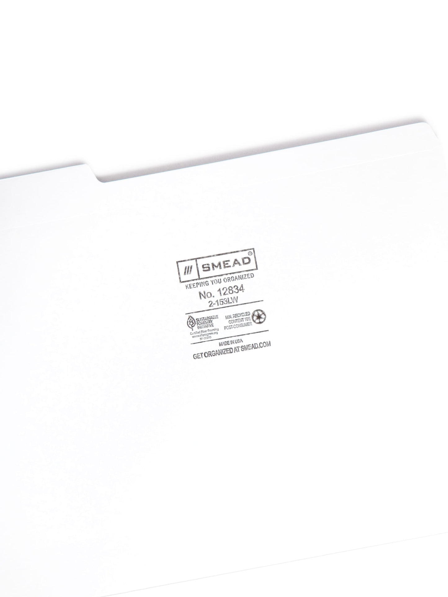 Reinforced Tab File Folders, 1/3-Cut Tab, White Color, Letter Size, Set of 100, 086486128346