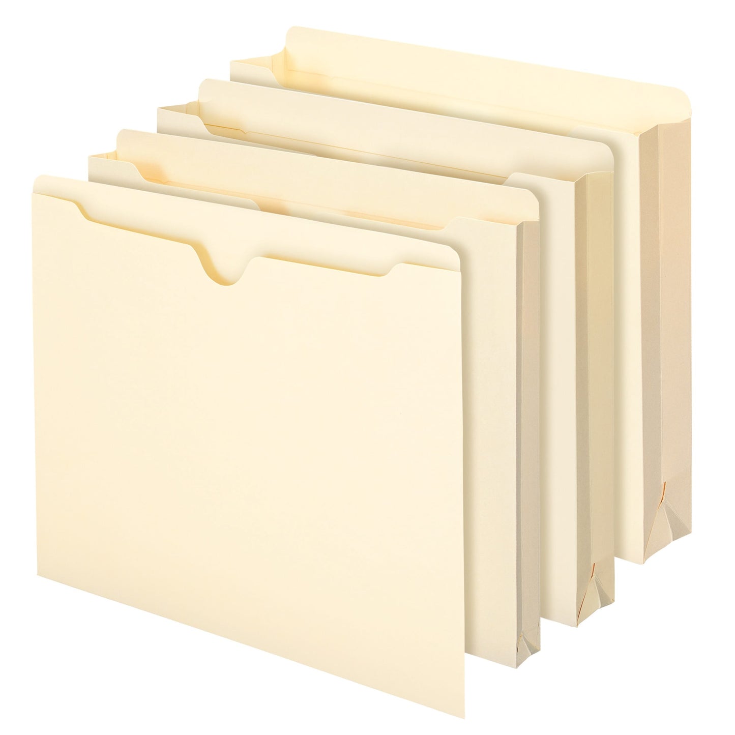 File Jackets, 2 inch Expansion, Straight-Cut Tab, Manila Color, Letter Size, Set of 50, 30086486755604