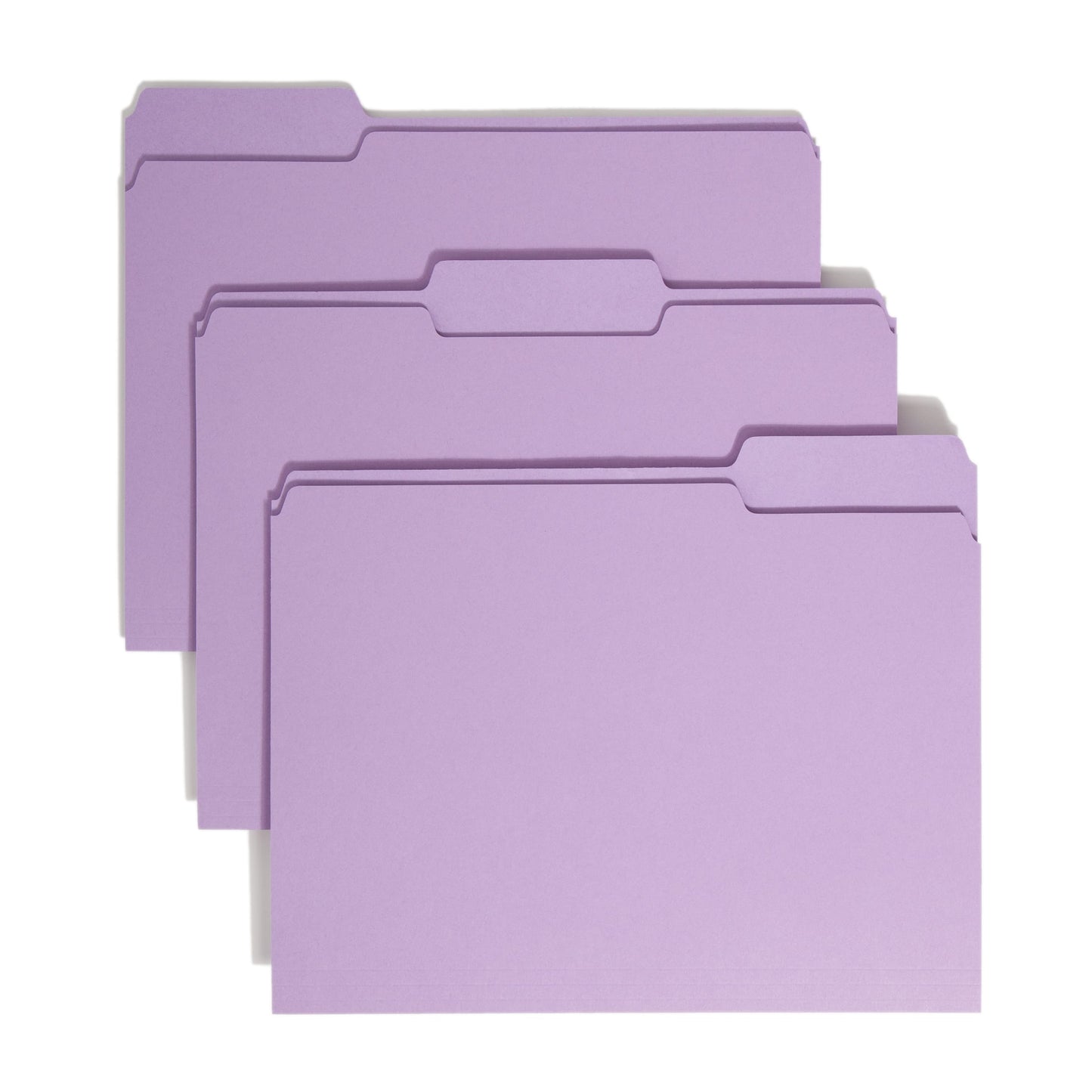 Standard File Folders, 1/3-Cut Tab, Lavender Color, Letter Size, Set of 100, 086486124430