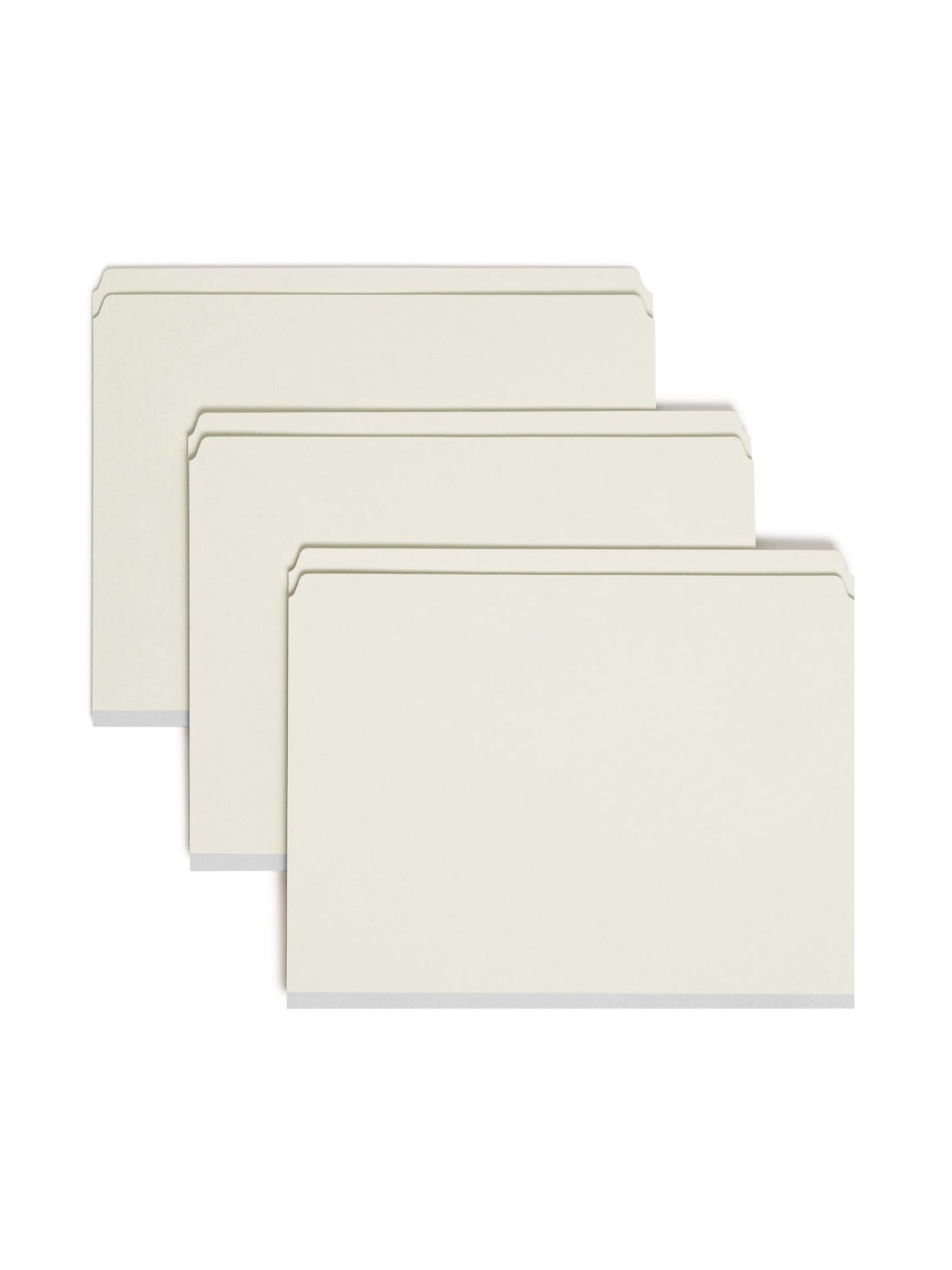 SafeSHIELD® Pressboard Fastener File Folders, 2 inch Expansion, Straight-Cut Tab, Gray/Green Color, Letter Size,