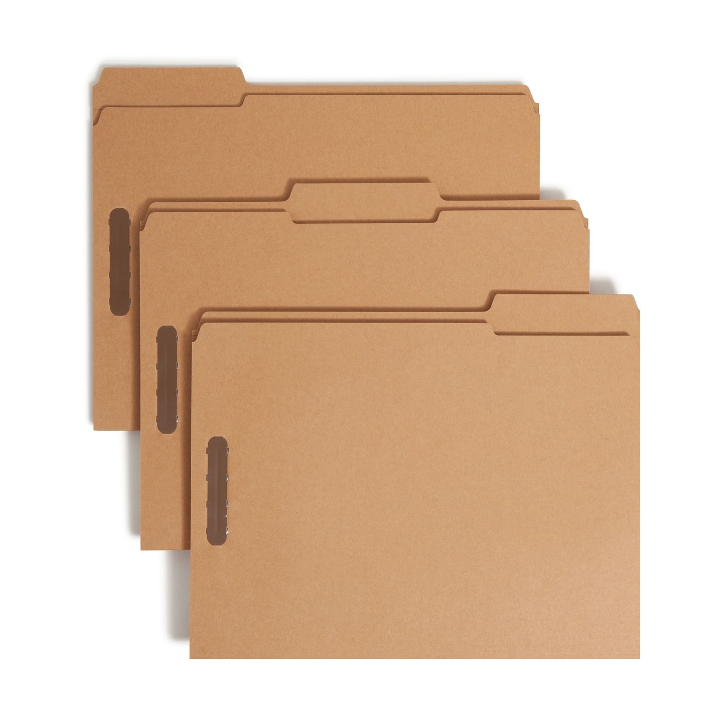 Reinforced Tab Fastener File Folders, 1/3-Cut Tab, 2 Fasteners, Kraft Color, Letter Size, Set of 50, 086486148375