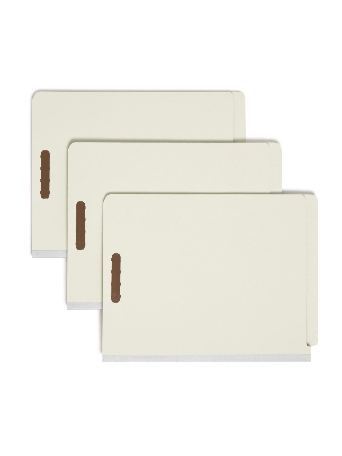 100% Recycled End Tab Classification File Folders, Straight-Cut Tab, 2 inch Expansion, 2 Divider, Gray/Green Color, Letter Size, Set of 10, 30086486268029