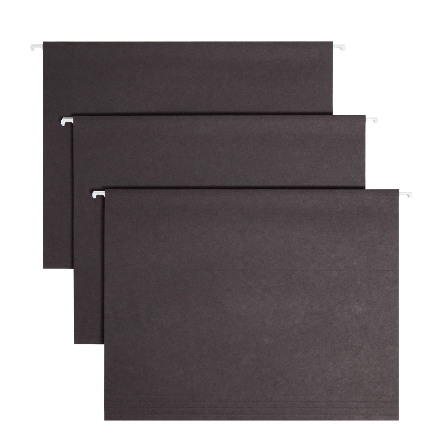 Standard Hanging File Folders with 1/5-Cut Tabs, Black Color, Letter Size, Set of 25, 086486640626