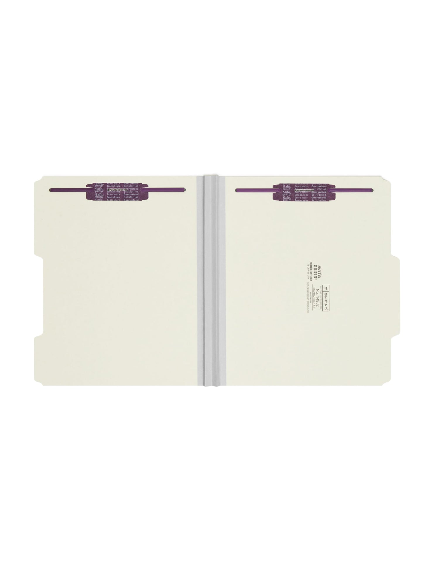 SafeSHIELD® Pressboard Fastener File Folders, 2 inch Expansion, ROC Position 2/5-Cut Tab, Gray/Green Color, Letter Size,