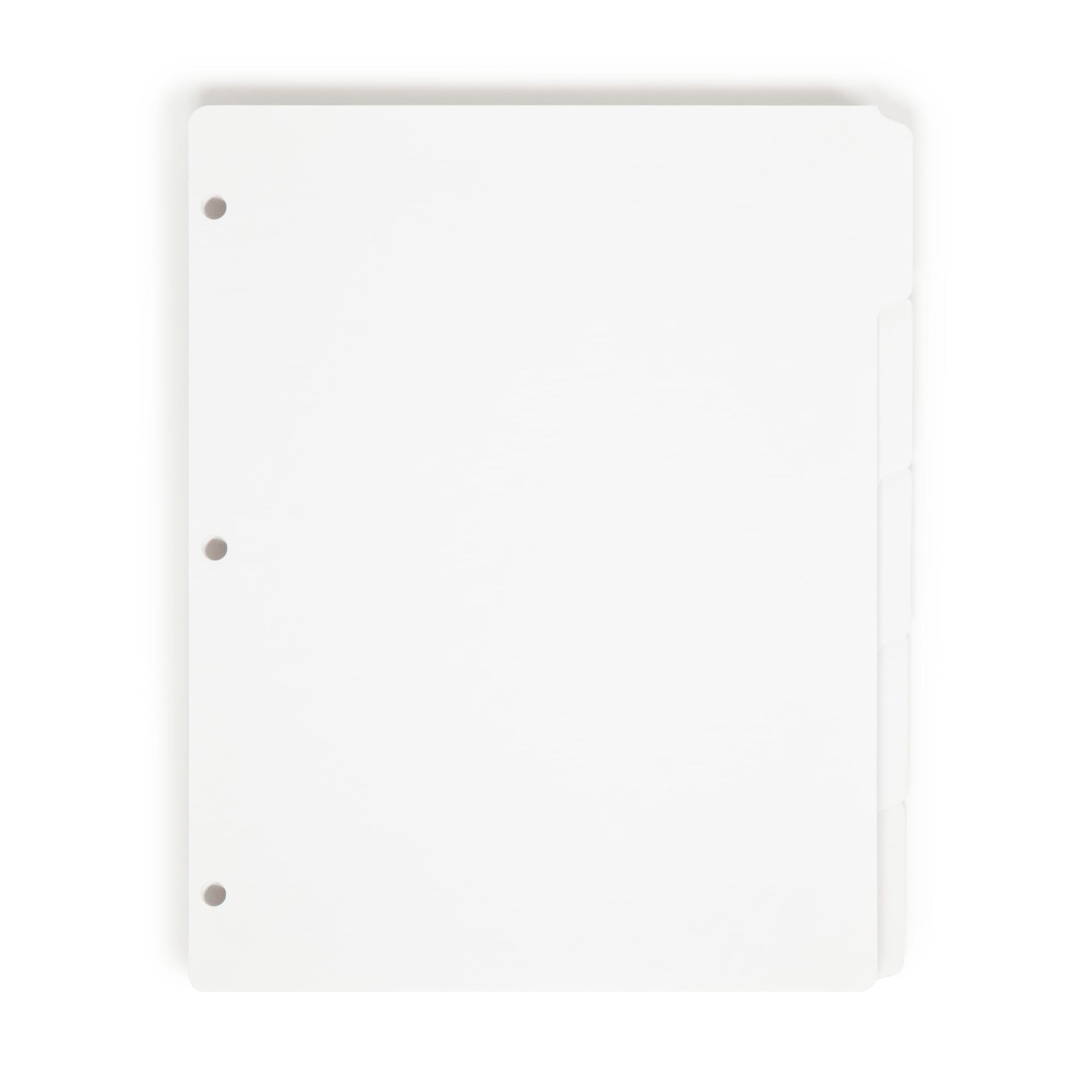 Three-Ring Binder Index Dividers, 20 Sets of 5 Dividers Each, 1/5-Cut Tabs, White Color, Letter Size, Set of 5, 30086486894150