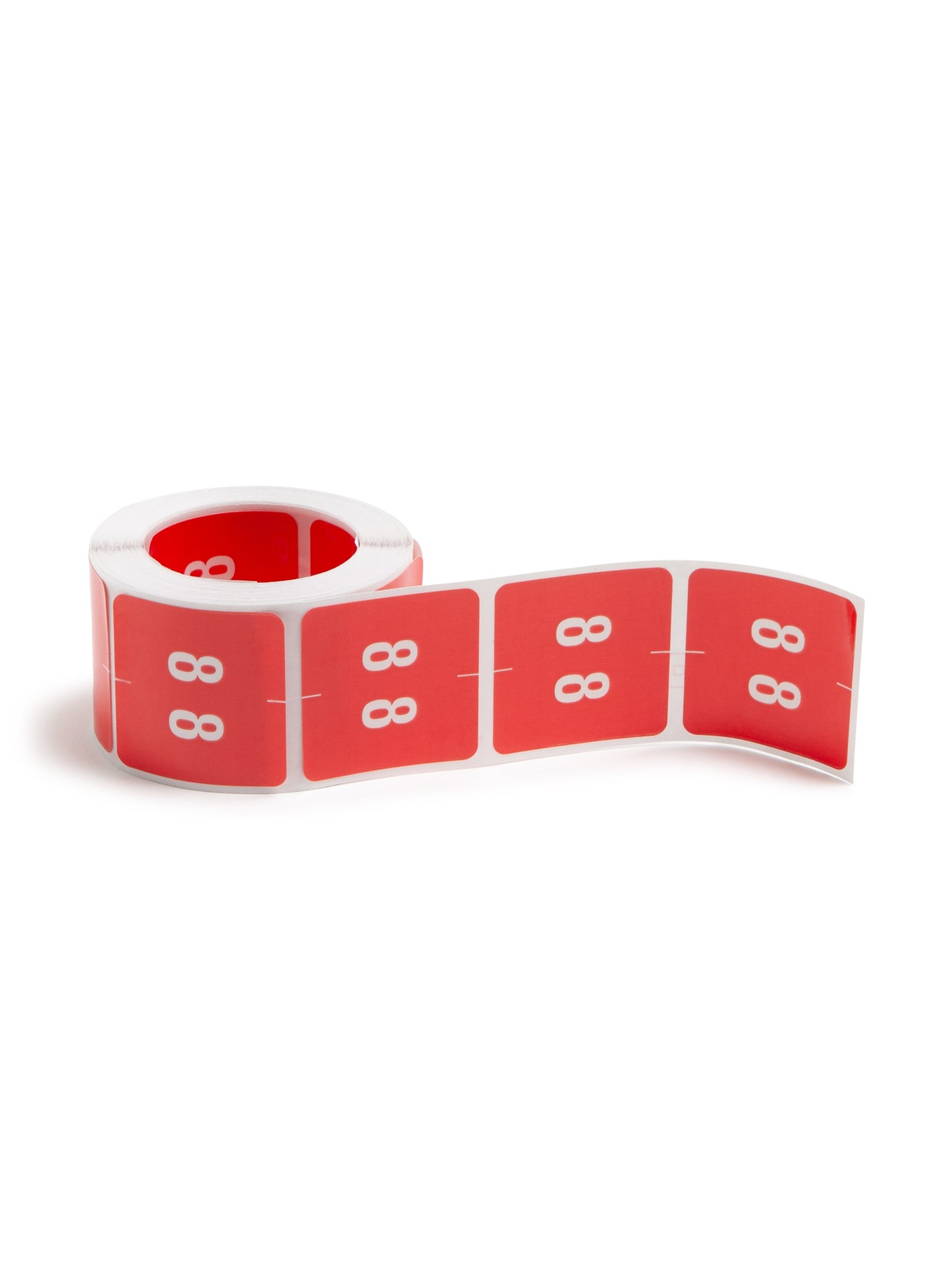 DCC Color-Coded Numeric Labels - Rolls, Red Color, 1-1/2" X 1-1/2" Size, Set of 250, 086486674287