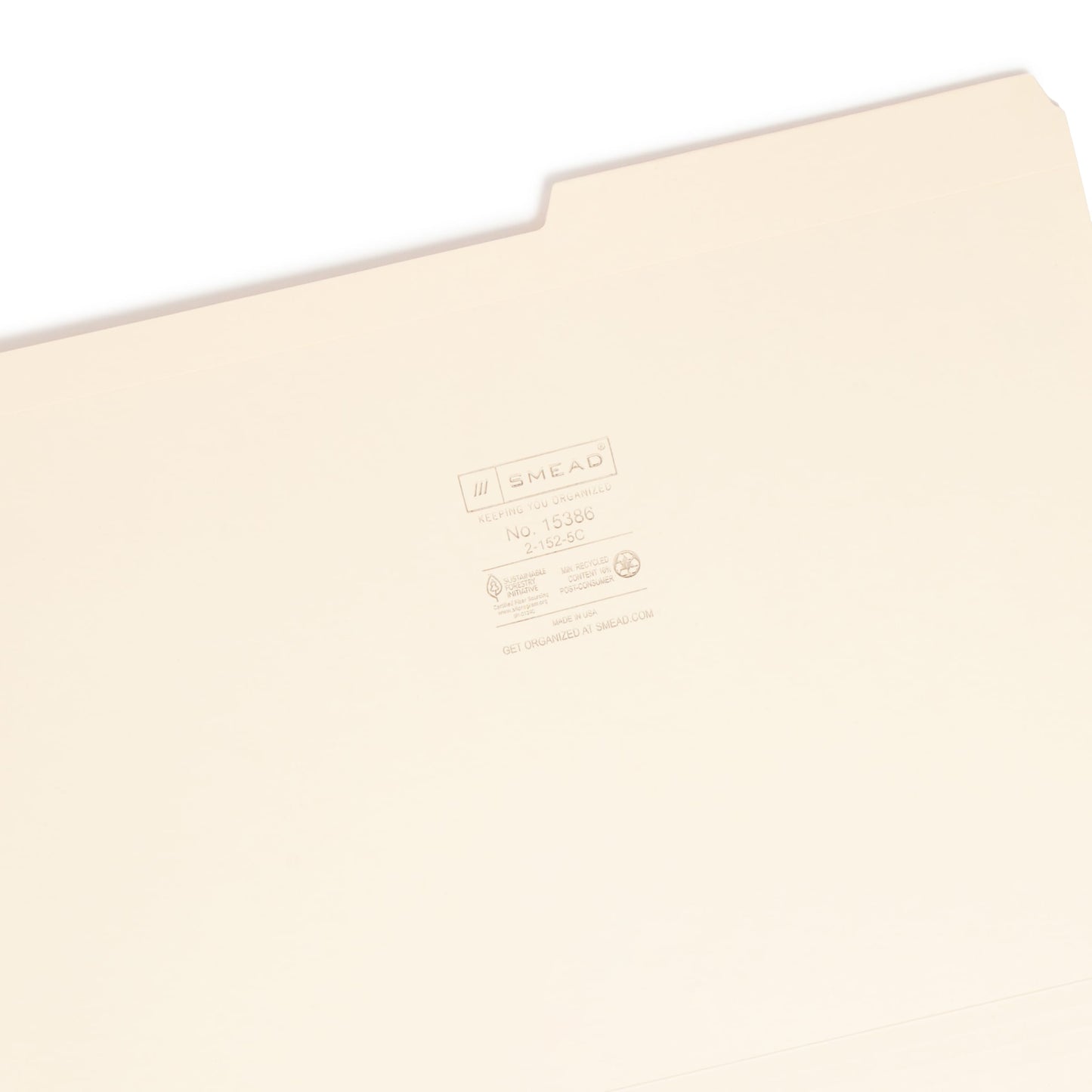 Reinforced Tab File Folders, 2/5-Cut  Right Tab, Manila Color, Legal Size, Set of 100, 086486153867