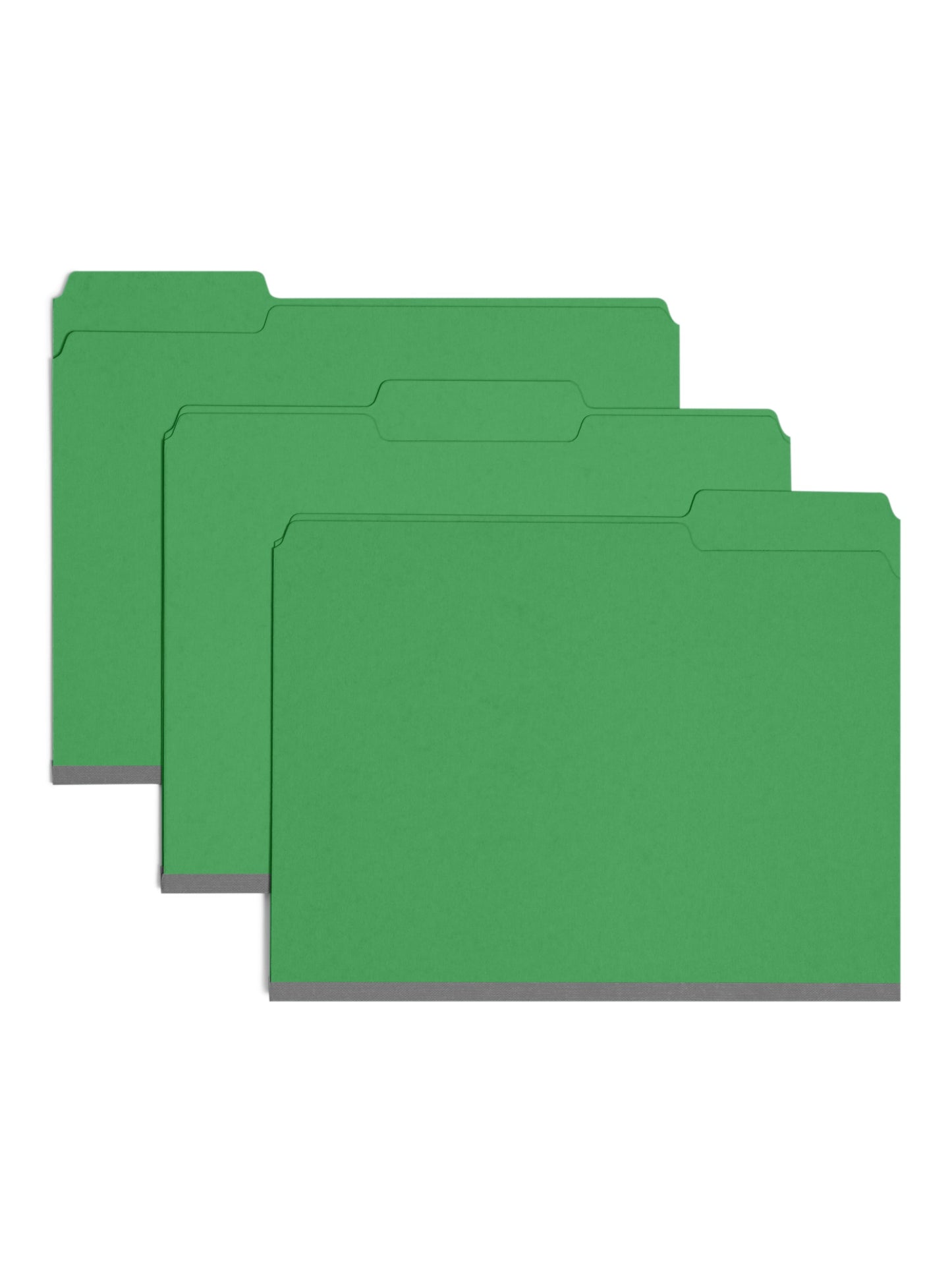 Pressboard File Folder, 1 inch Expansion, 1/3-Cut Tab, Green Color, Letter Size, Set of 25, 086486215466